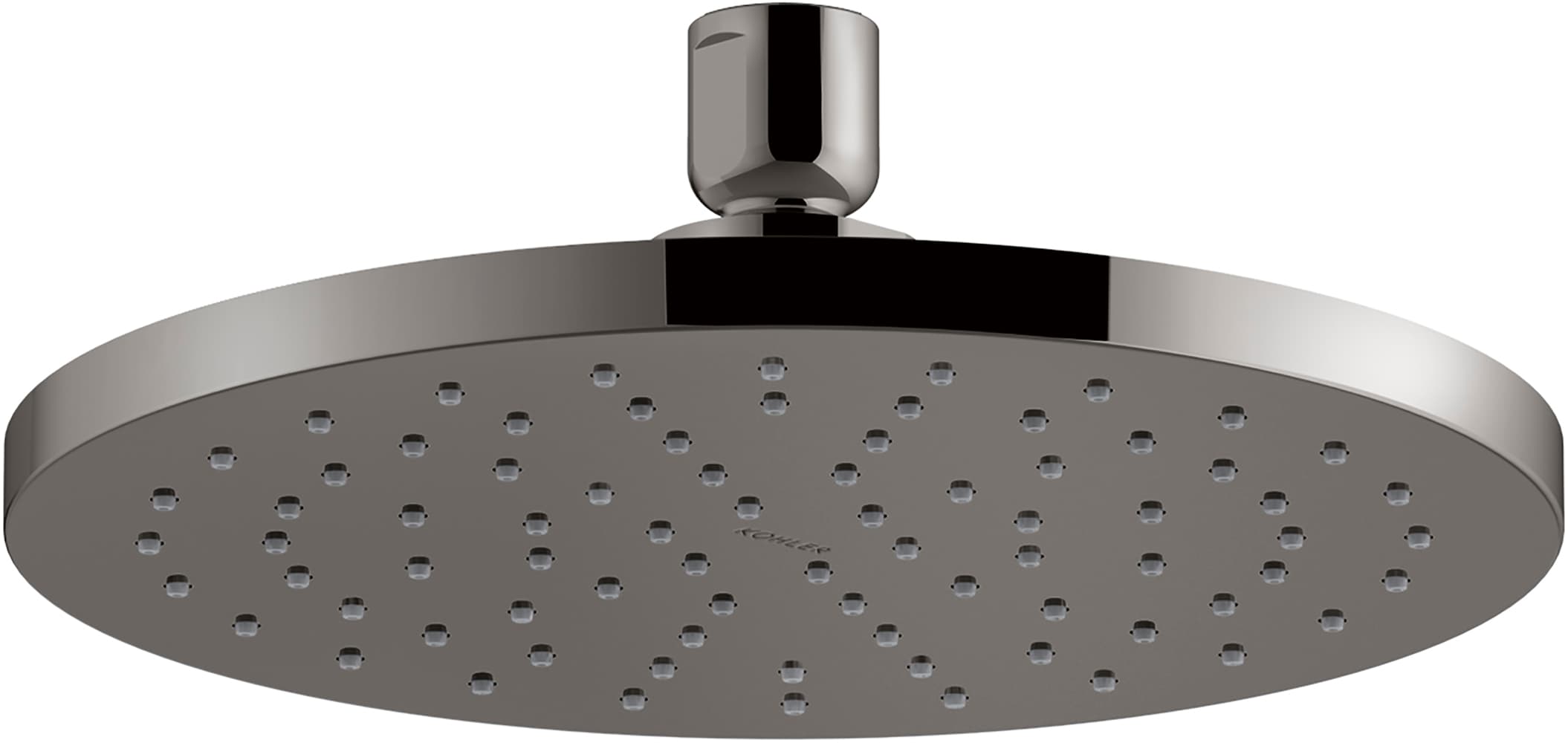 KOHLER 1-Spray Patterns Contemporary 8 in. Ceiling Mount Round Rain Fixed Shower Head in Gray Vibrant Titanium