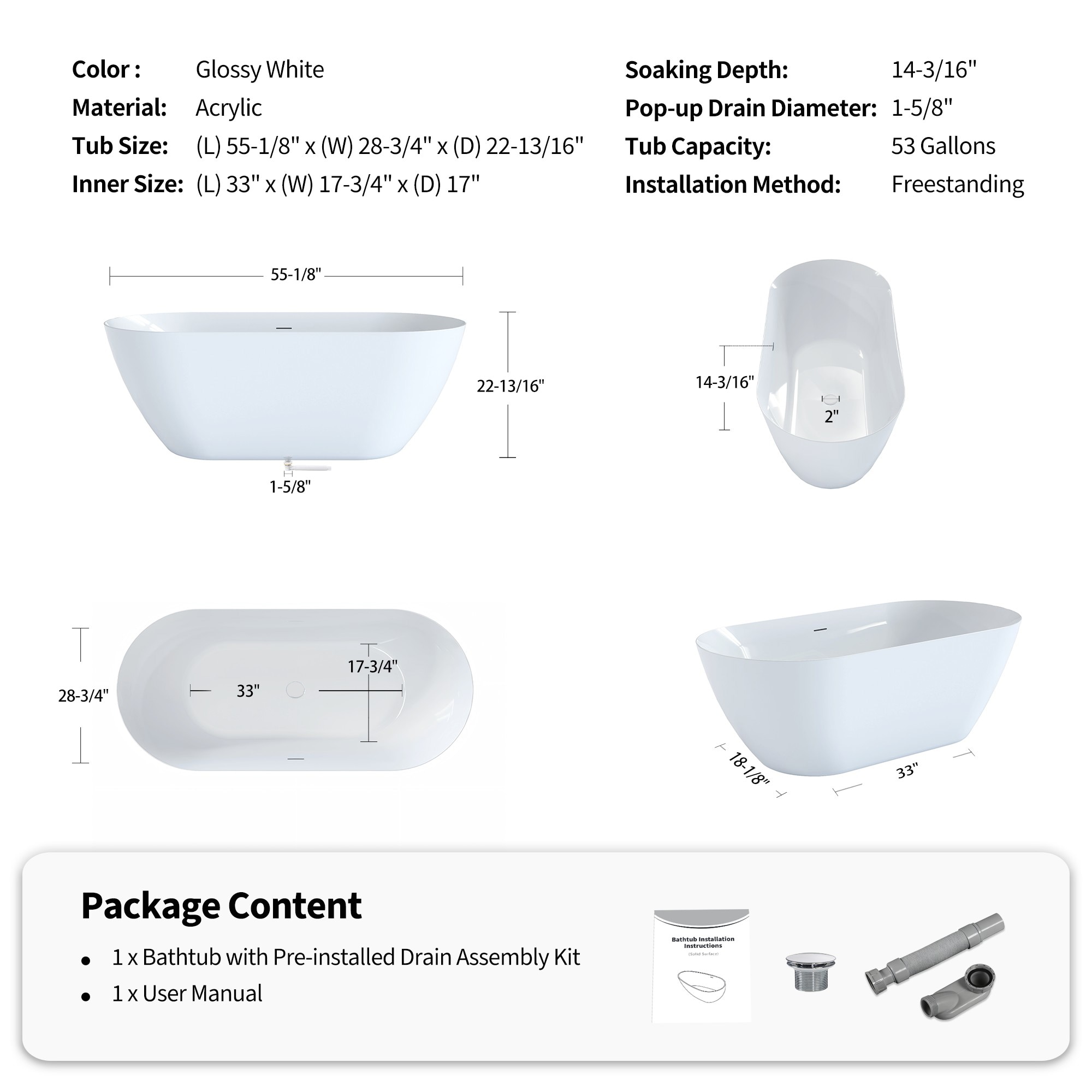 POCCI PO-ACL-920-32 bathtubs - View #2