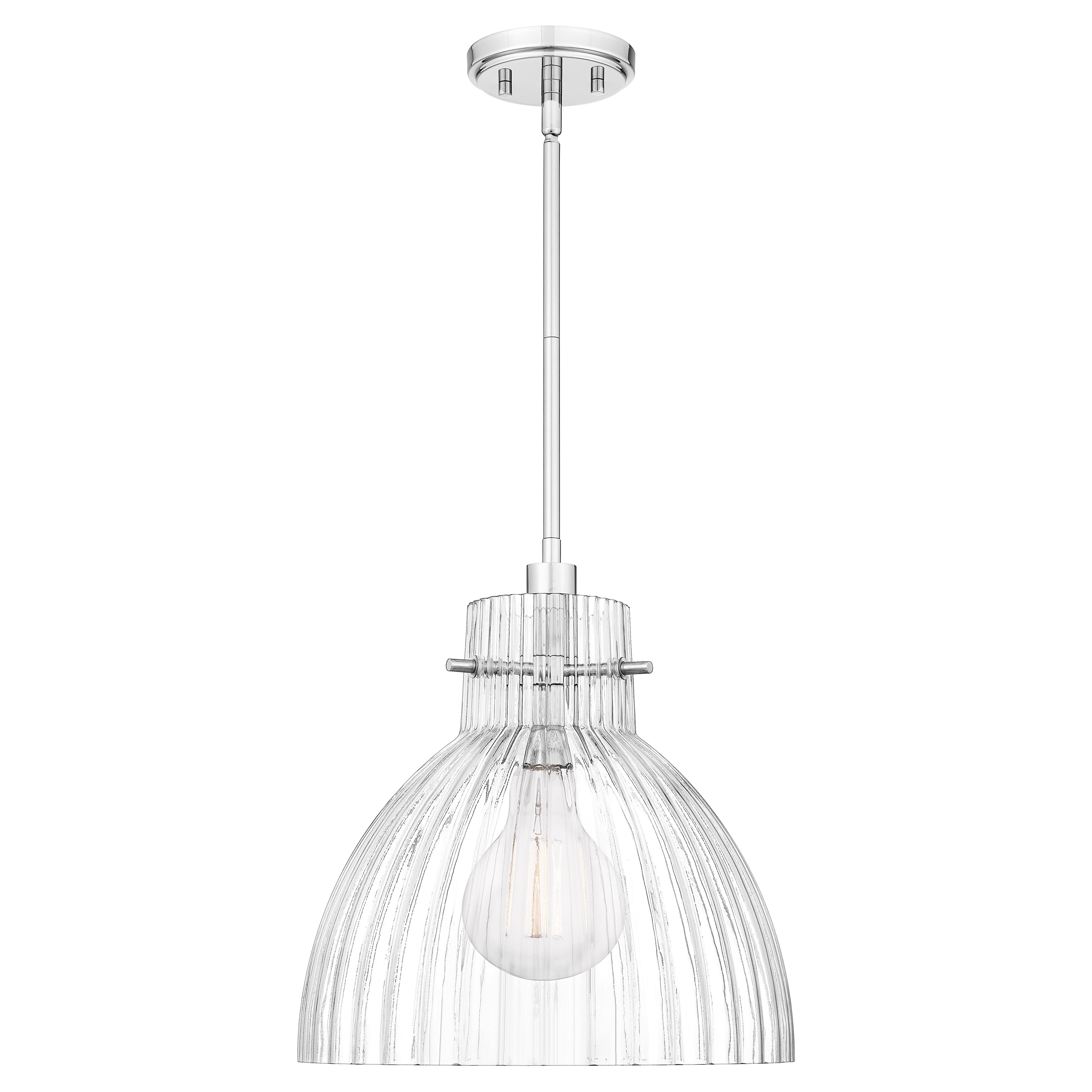 Quoizel QPP5362C Vienna Polished Chrome Transitional Clear Glass Dome Mini Hanging Pendant Light