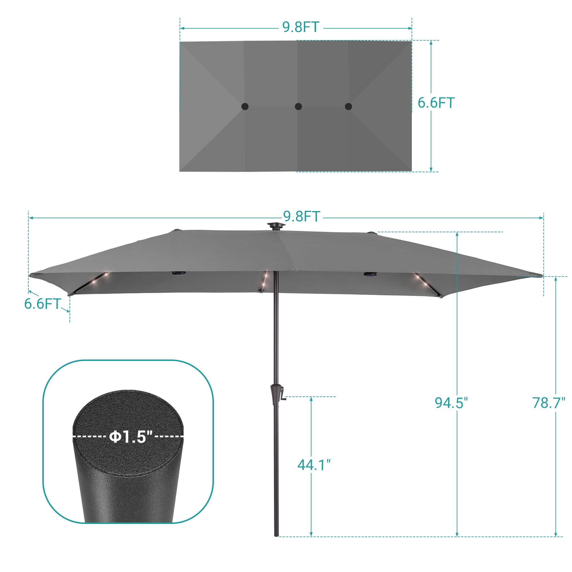 Sonkuki SD-TJLED10GY Umbrellas-2 - View #3