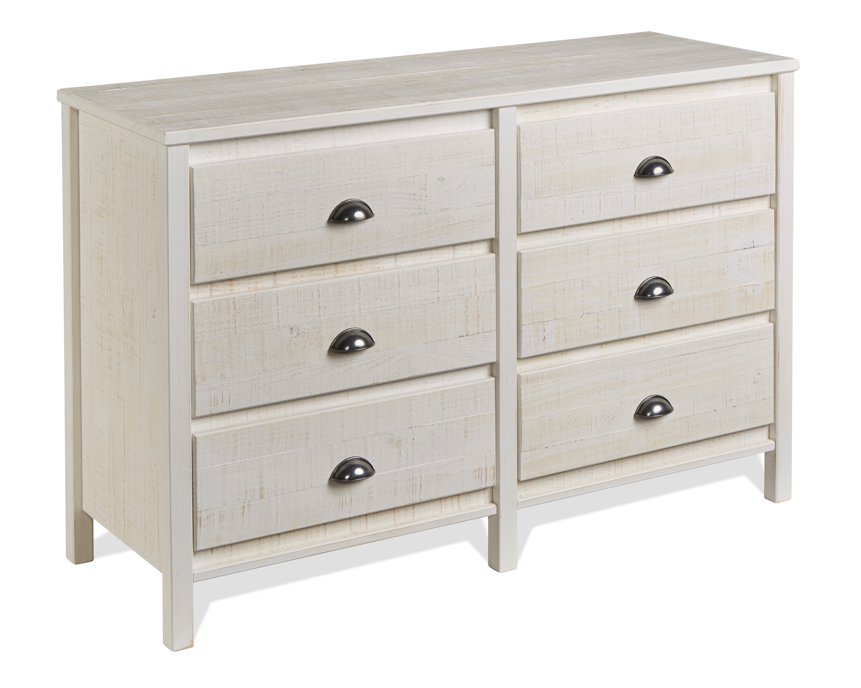 Camaflexi BJ409 Baja Shabby White Pine 6 -Drawer Standard dresser