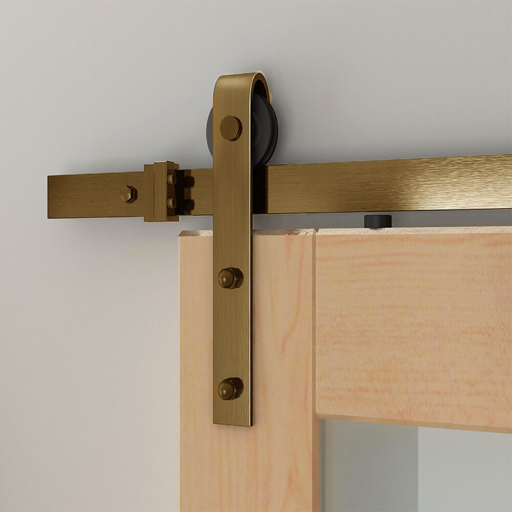 Quiet Glide 78-3/4-in Satin Brass Indoor Standard Single Barn Door Hardware Kit NT.1400.09W.06PVD Sansujyuku sansujyuku.com