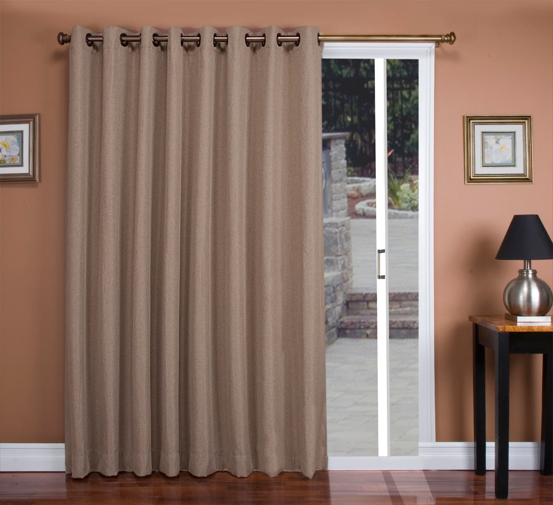 Ricardo Trading 02518-79-484-13 84-Inches Driftwood Blackout Grommet Single curtain panel