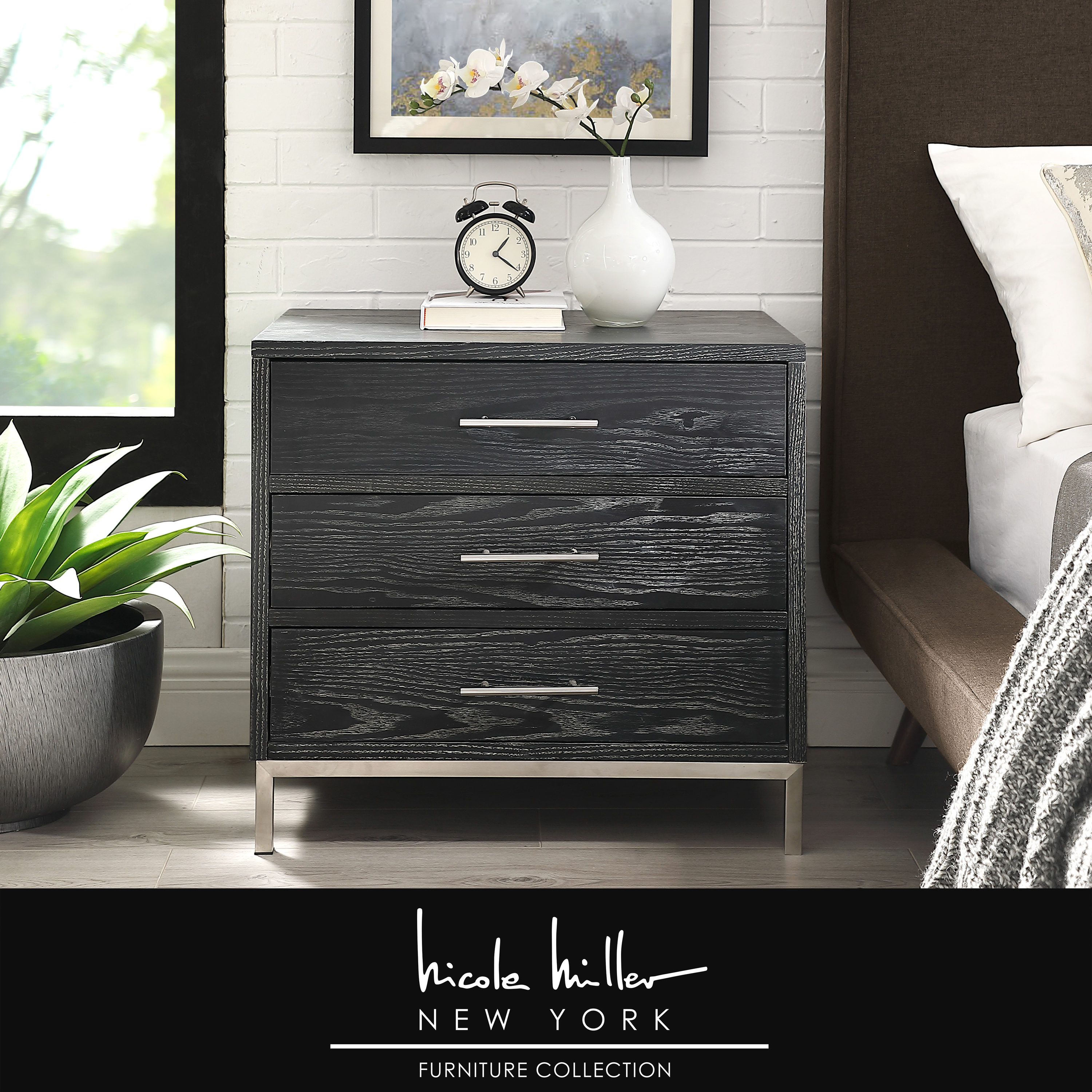 Nicole Miller NST155-09BK-LS End-Tables - View #2