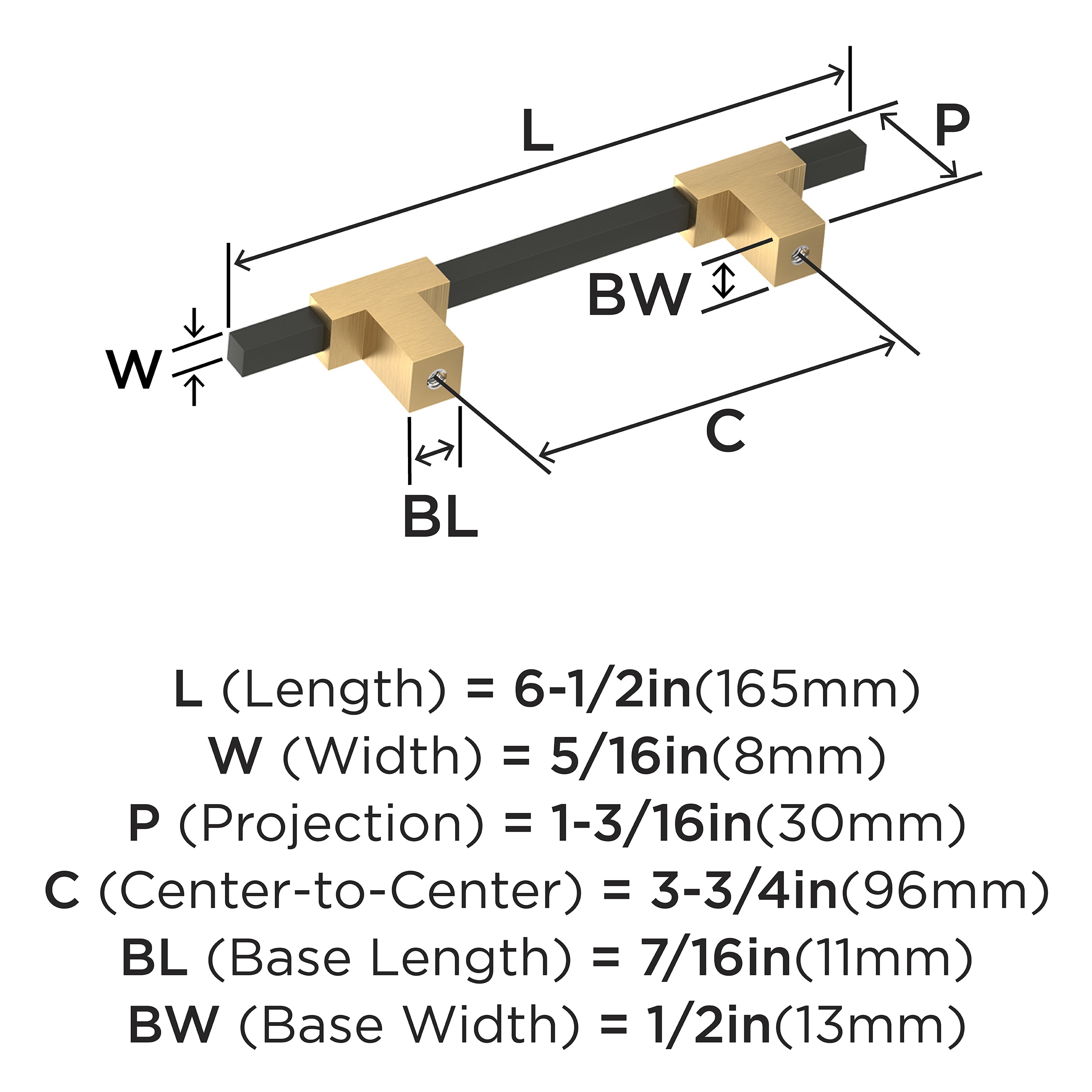 Amerock BP77896CZMB Cabinet-Pulls - View #4