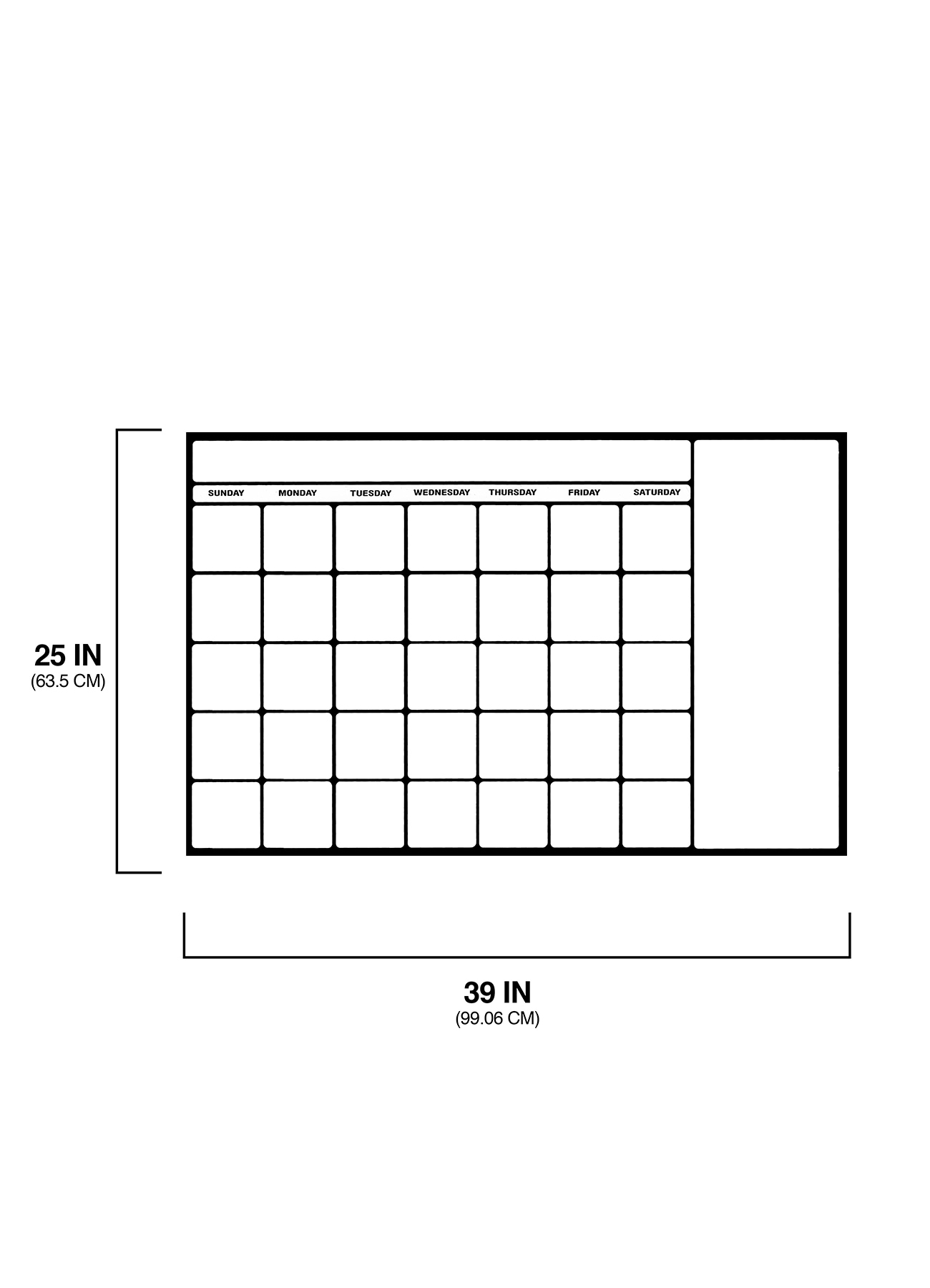 Grand calendrier mensuel WallPops en vinyle autocollant , blanc WPE0447