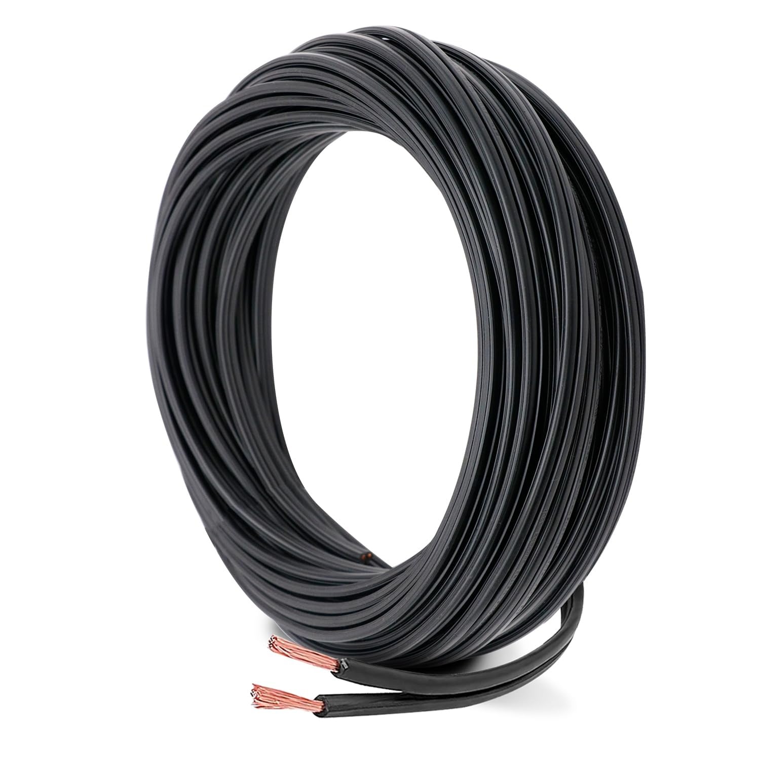 Vrbgify 50 Feet 18AWG 2 Conductor Low Voltage Landscape Wire Black For Outdoor Lighting Pathway Lights Spotlights Solar Panels UL ETL RoHS 1 Roll #LVG0424T06