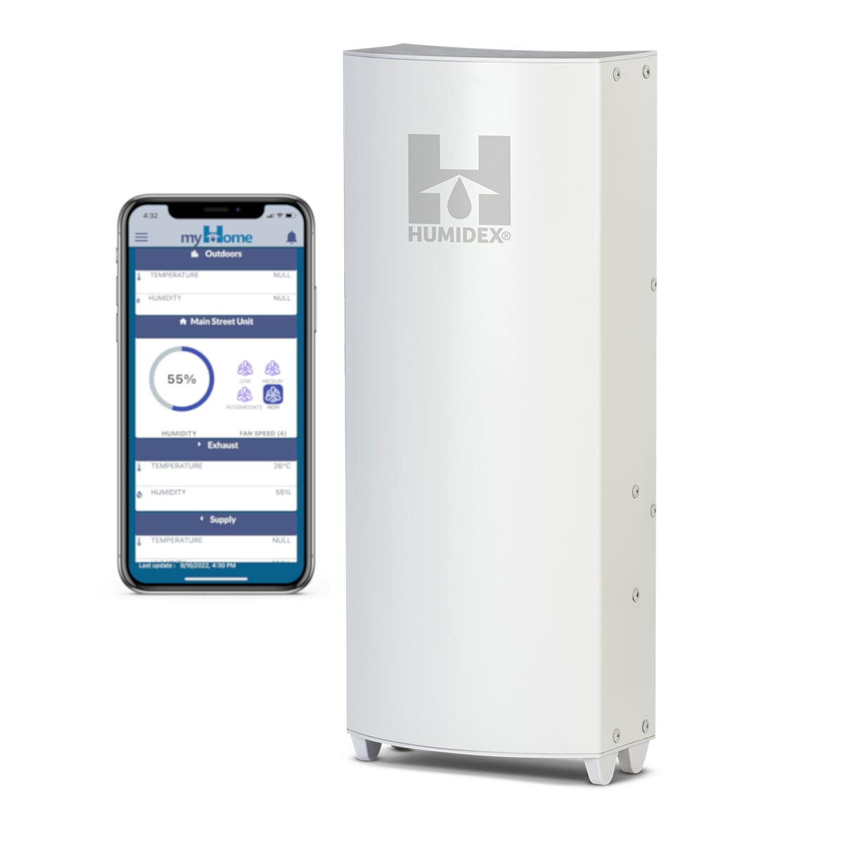 Humidex HCS-AMH-HDEX 50 -Pint 125 -Speed Wi-Fi Connected (For Rooms 1501 - 3000 Square Feet) White