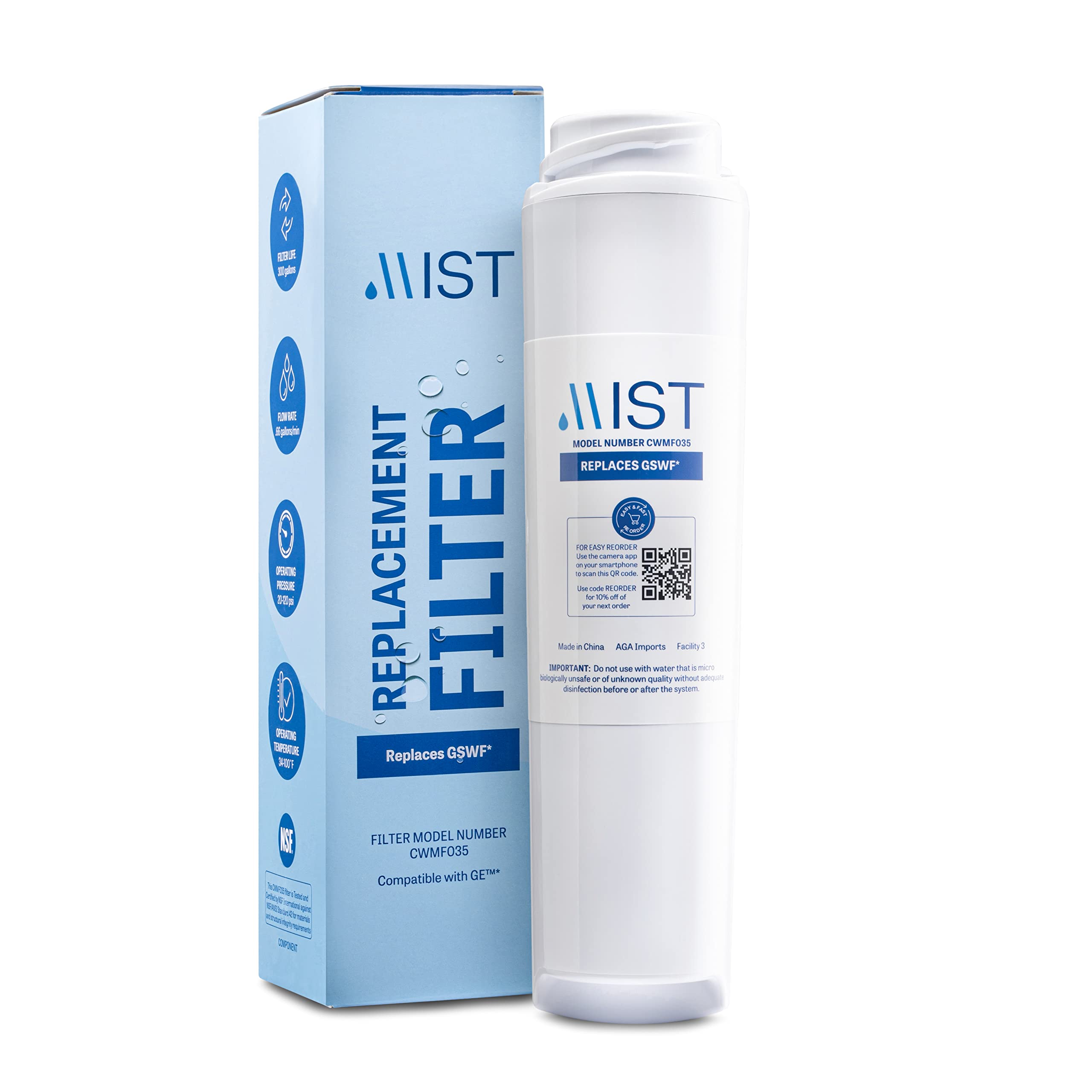 Mist CWMF035 Twist-in Refrigerator Water Filter Gswf