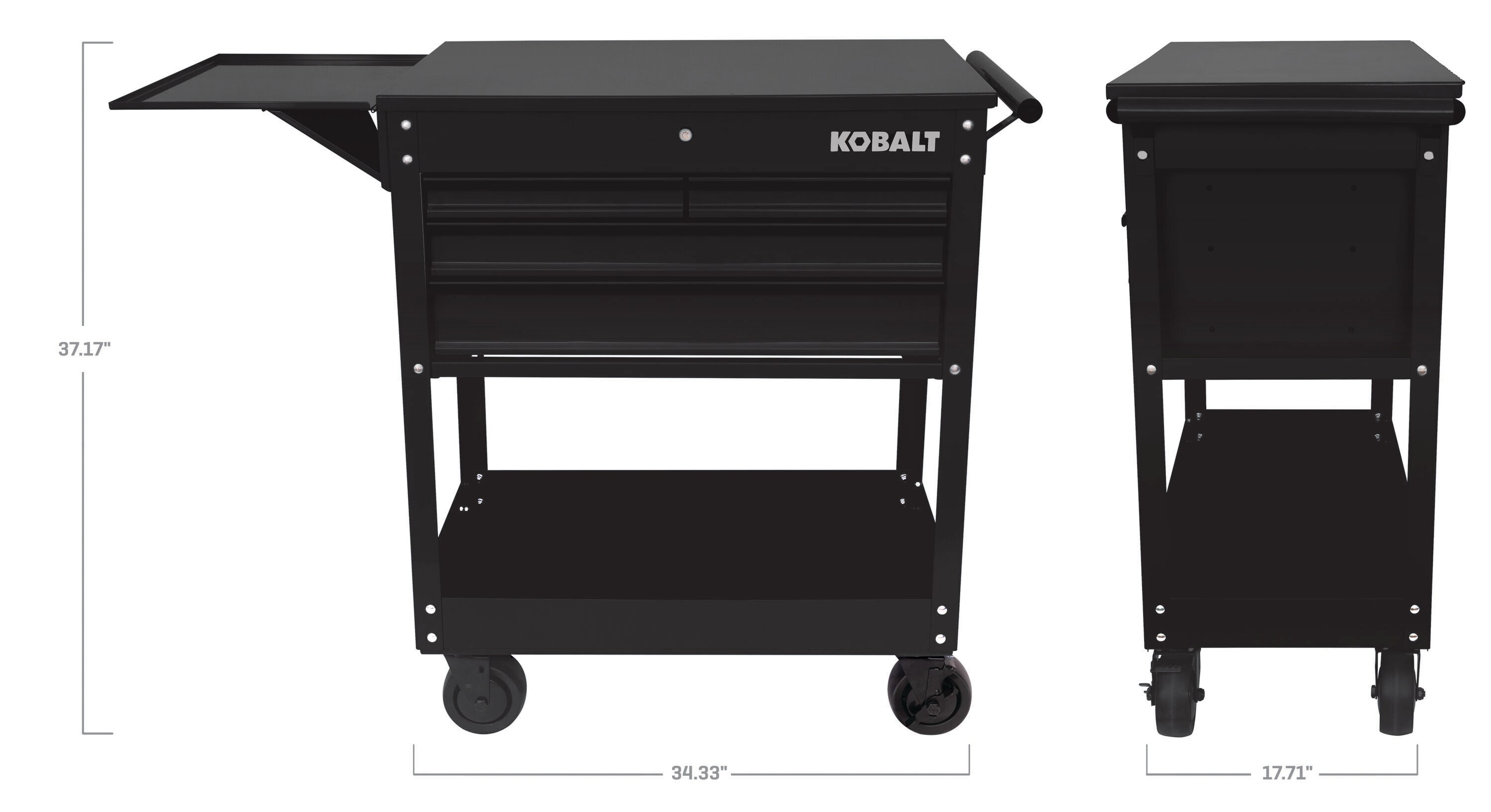 Kobalt 35-in W x 37.5-in H 4-Drawer Steel Rolling Tool Cabinet (Black)