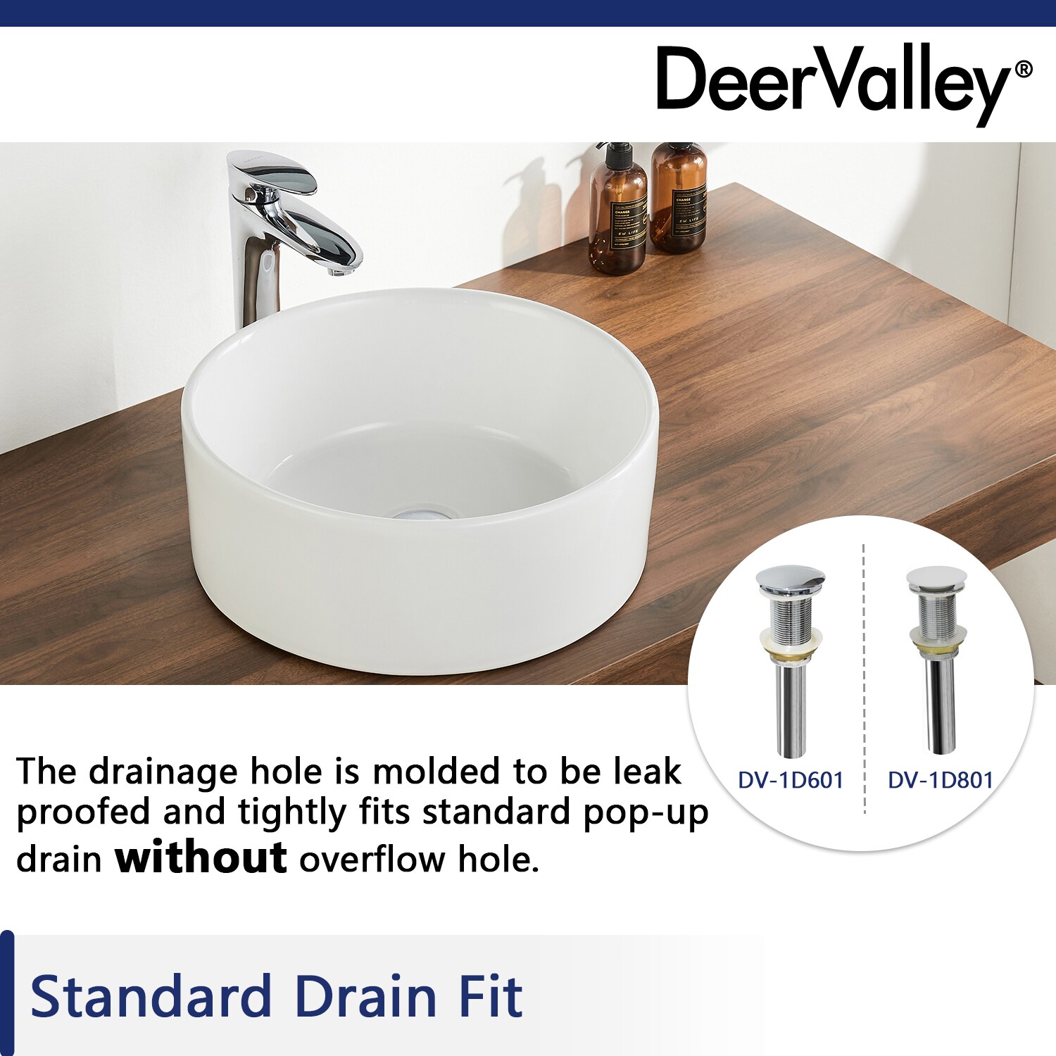 Symmetry 16" Round White Ceramic Above-Counter Vessel Sink