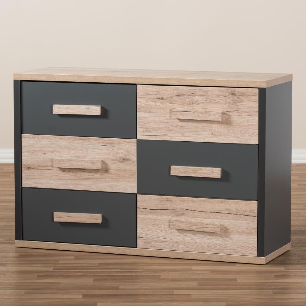 Baxton Studio Pandora Multi 6 Drawer Standard Dresser at Lowes