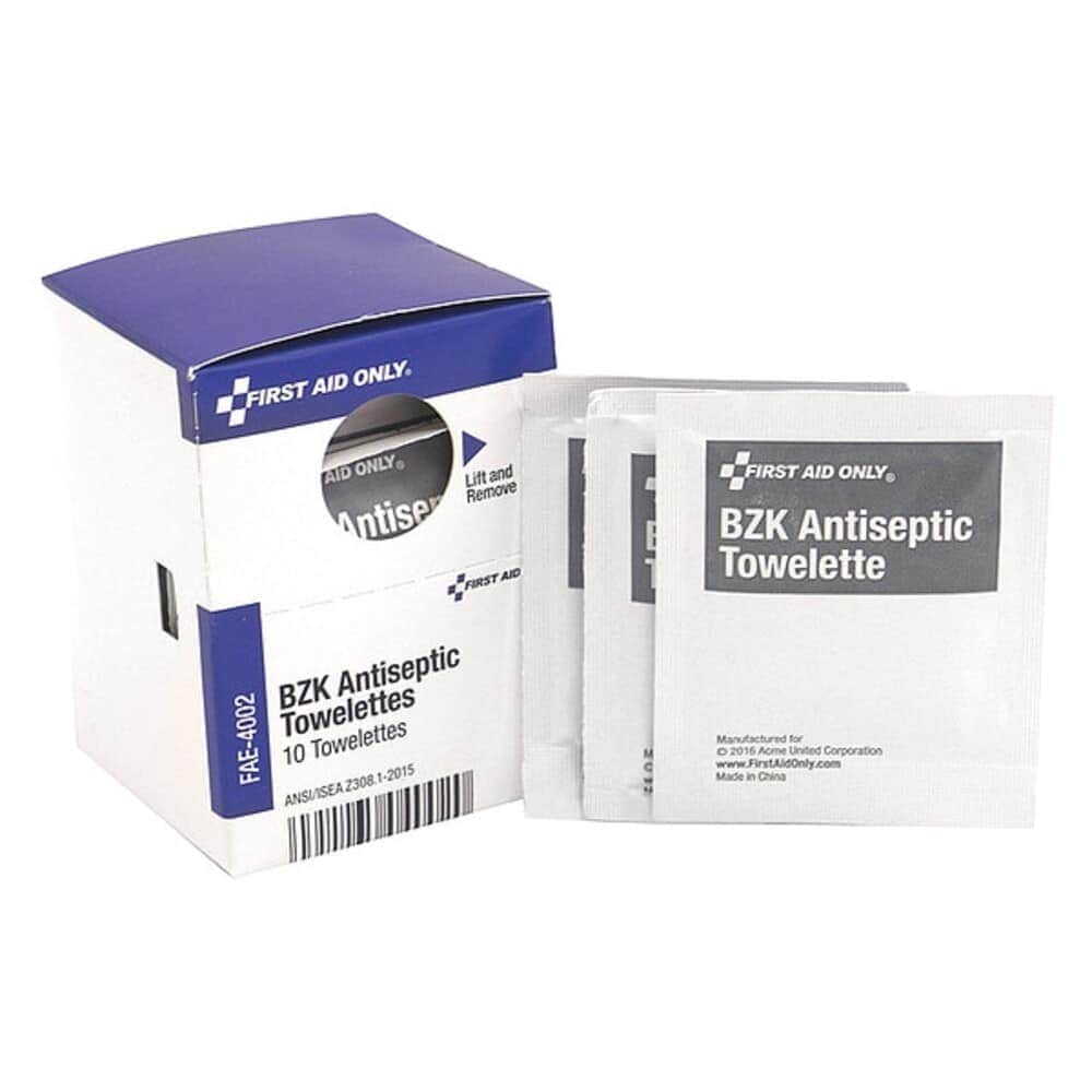 First Aid Only  First Aid Kit RefillBZK Antiseptic Wipes 10 Per Box FAE-4002