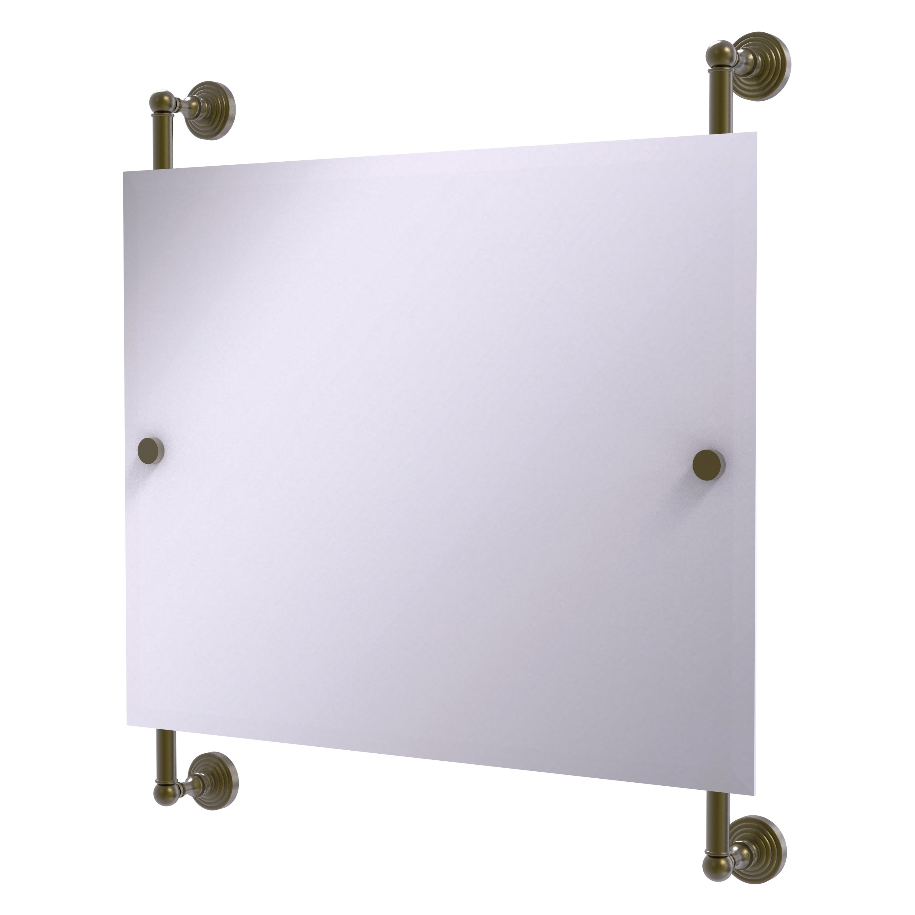 Allied Brass WP-27-93-ABR Waverly Place 26-Inches x 29-Inches Beveled Frameless Rectangle Bathroom Vanity Mirror ( Antique Brass )