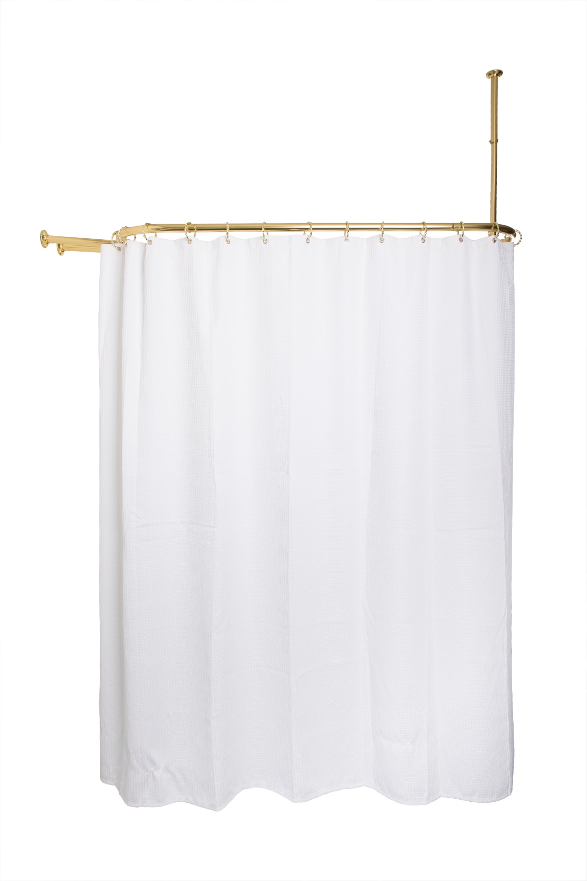 Gold Aluminum D-Shaped Ceiling Mounted Shower Curtain Rod Set