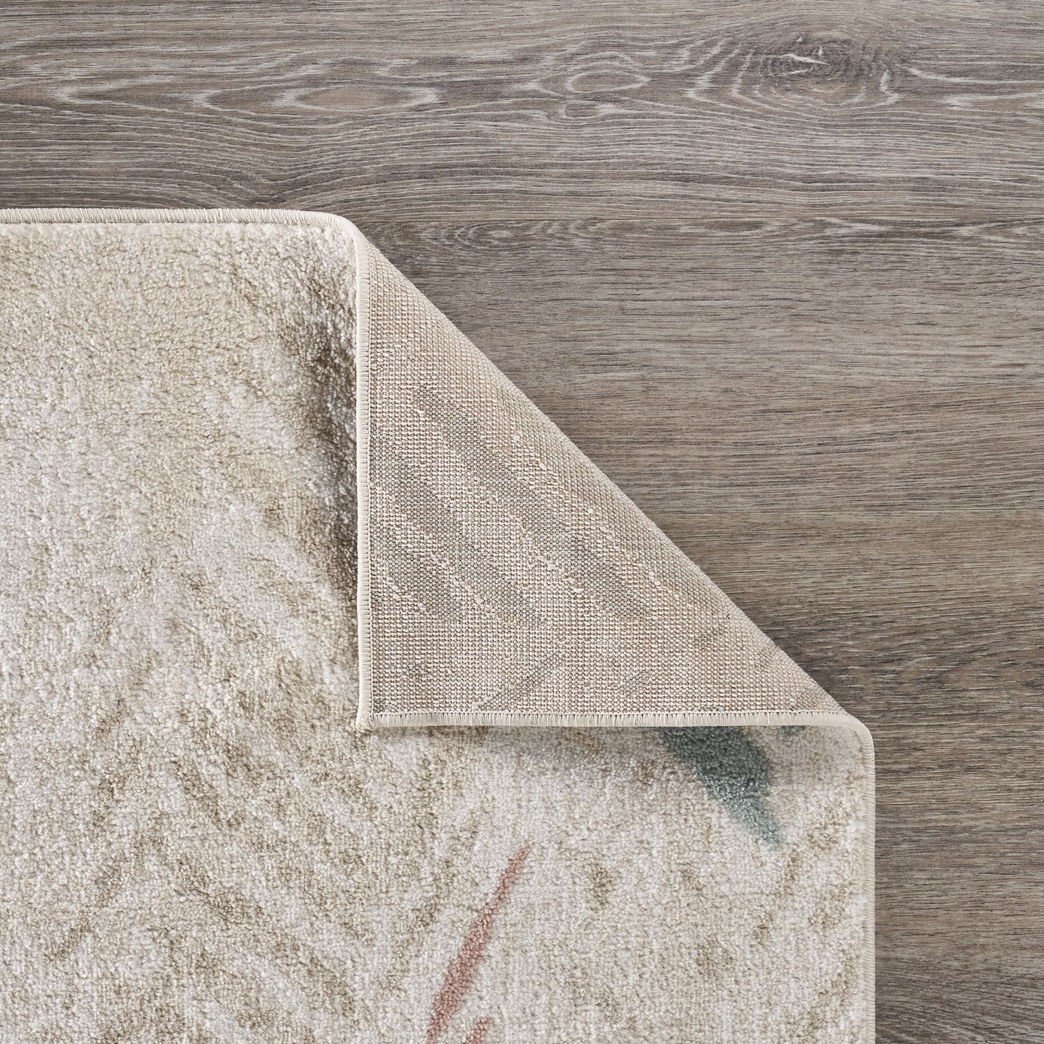 Ivory Multicolored Abstract Arrows Synthetic Area Rug