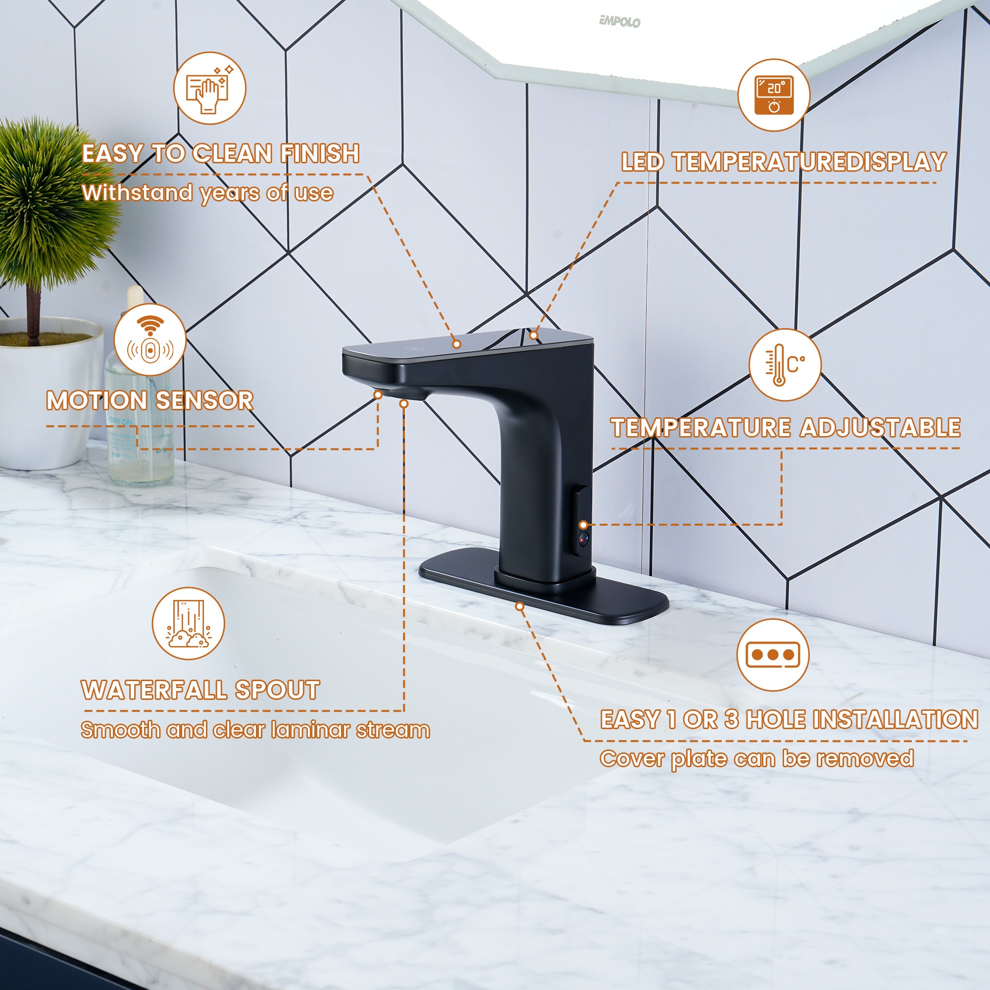 Mondawe MD1518GG Lavatory-Faucets - View #3