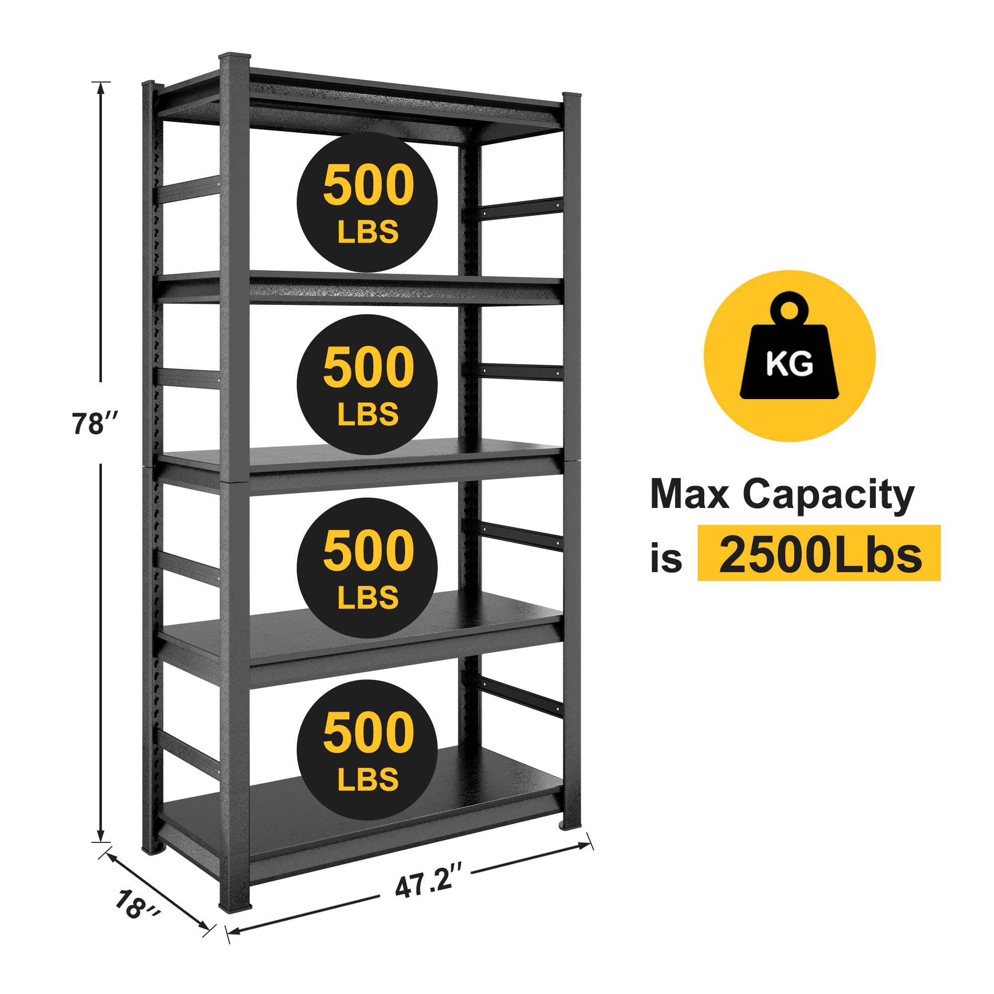 Clihome CL-MG26676 Free-Standing-Shelving - View #3