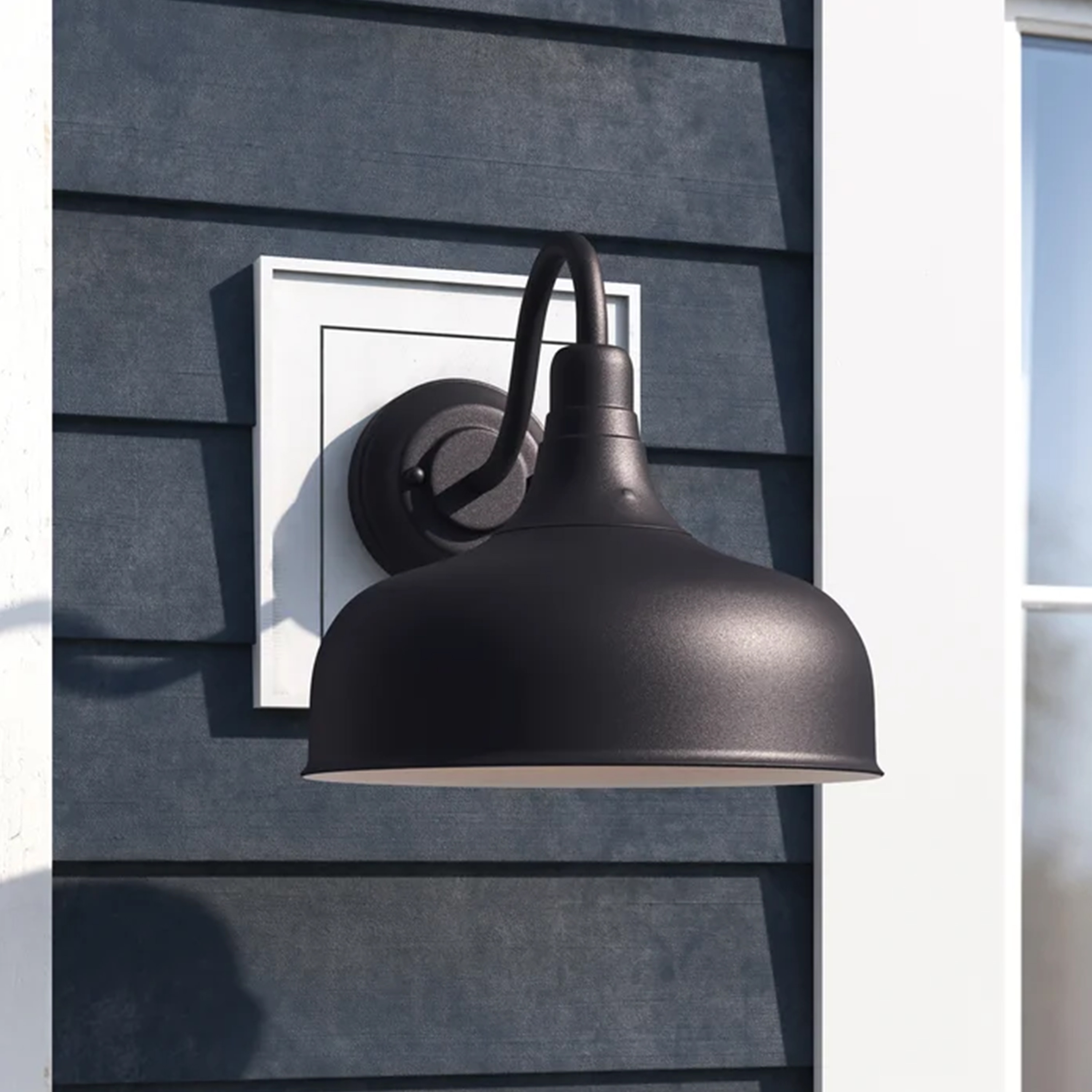 Matte Black Industrial LED Outdoor Barn Light Sconce
