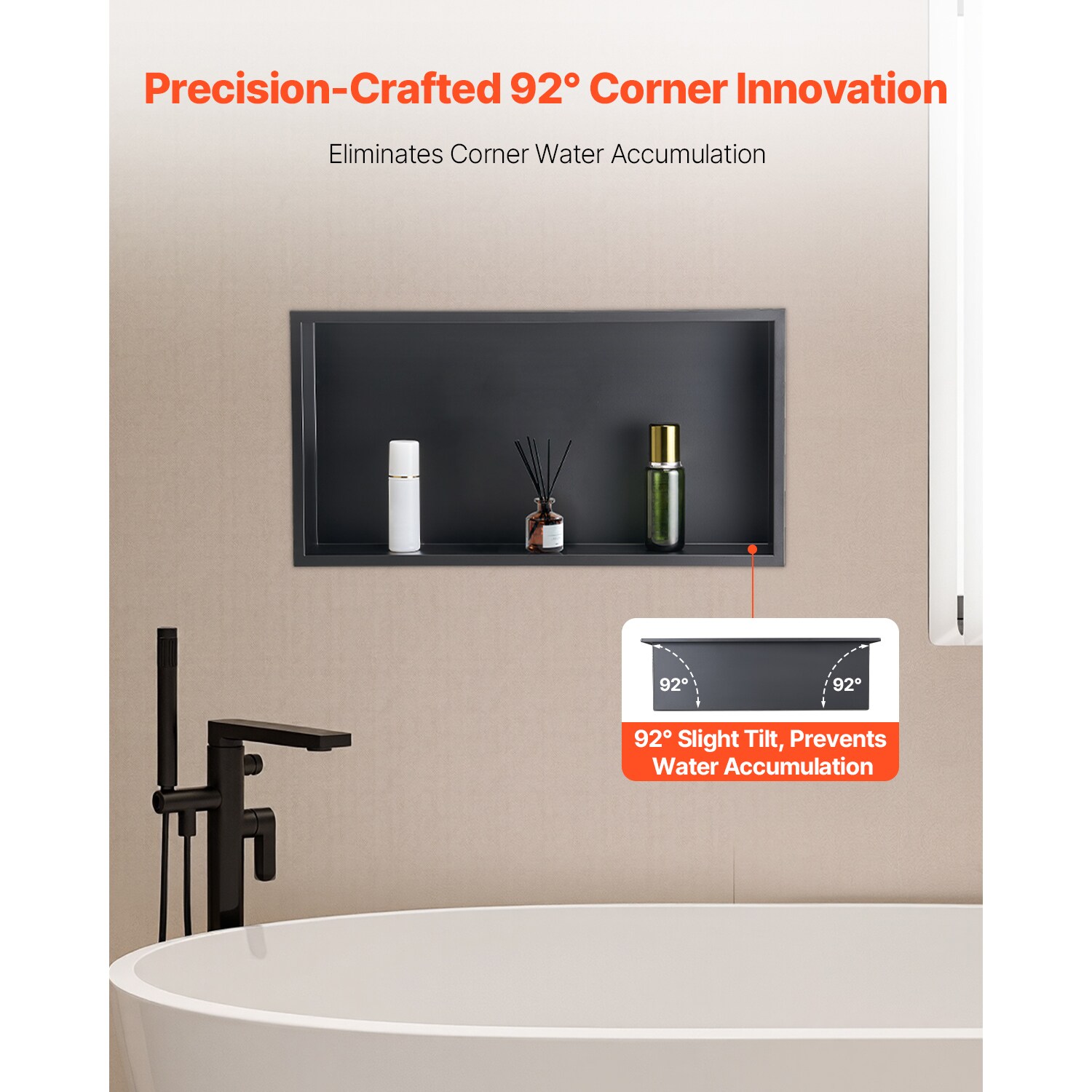 VEVOR SCBXGLYBKHS113127V0 Bathroom-Shelves - View #4
