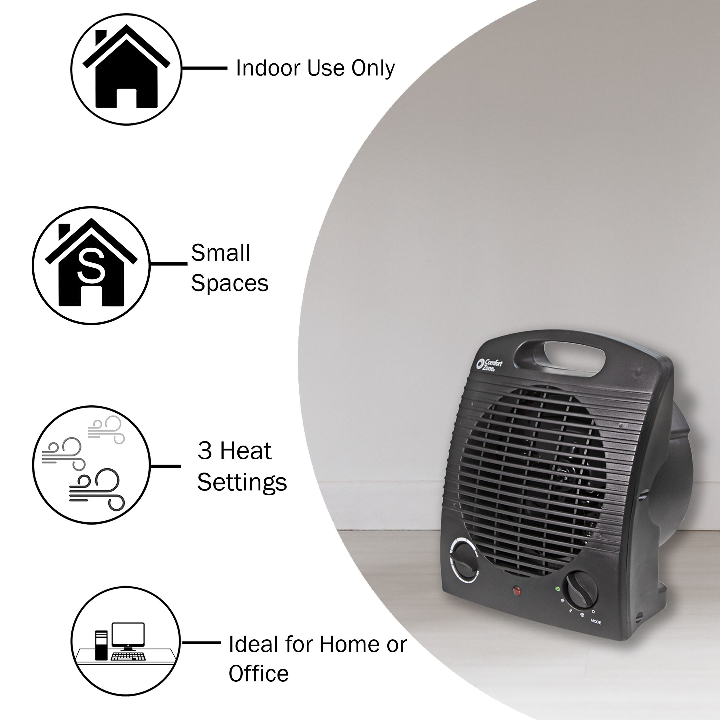 De'Longhi 5,120-BTU Fan Compact Personal Electric Space Heater with  Thermostat at