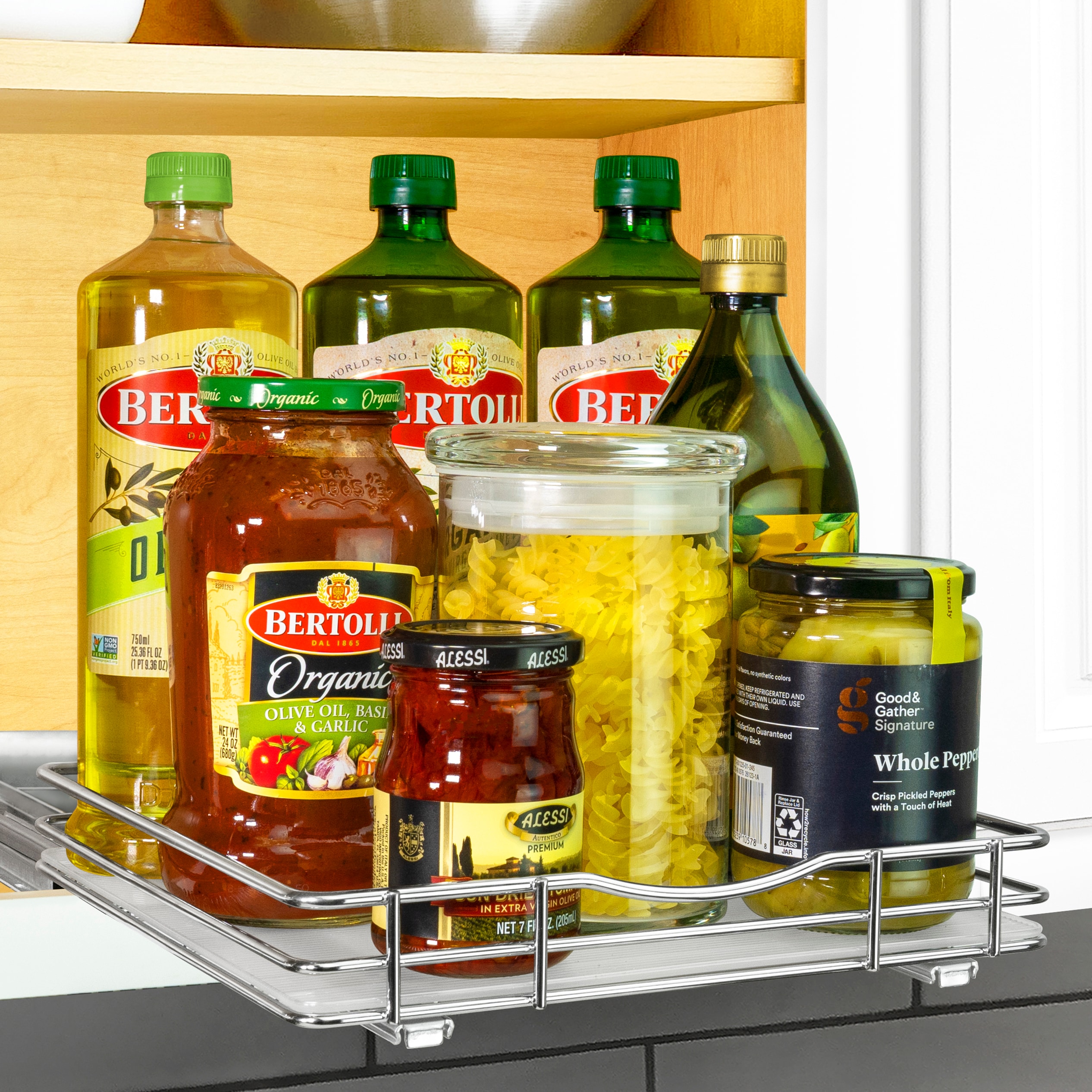 Lynk Professional 10.3-in W x 2.8-in H 1-Tier Cabinet-mount Metal Pull-out  Spice Rack in the Cabinet Organizers department at
