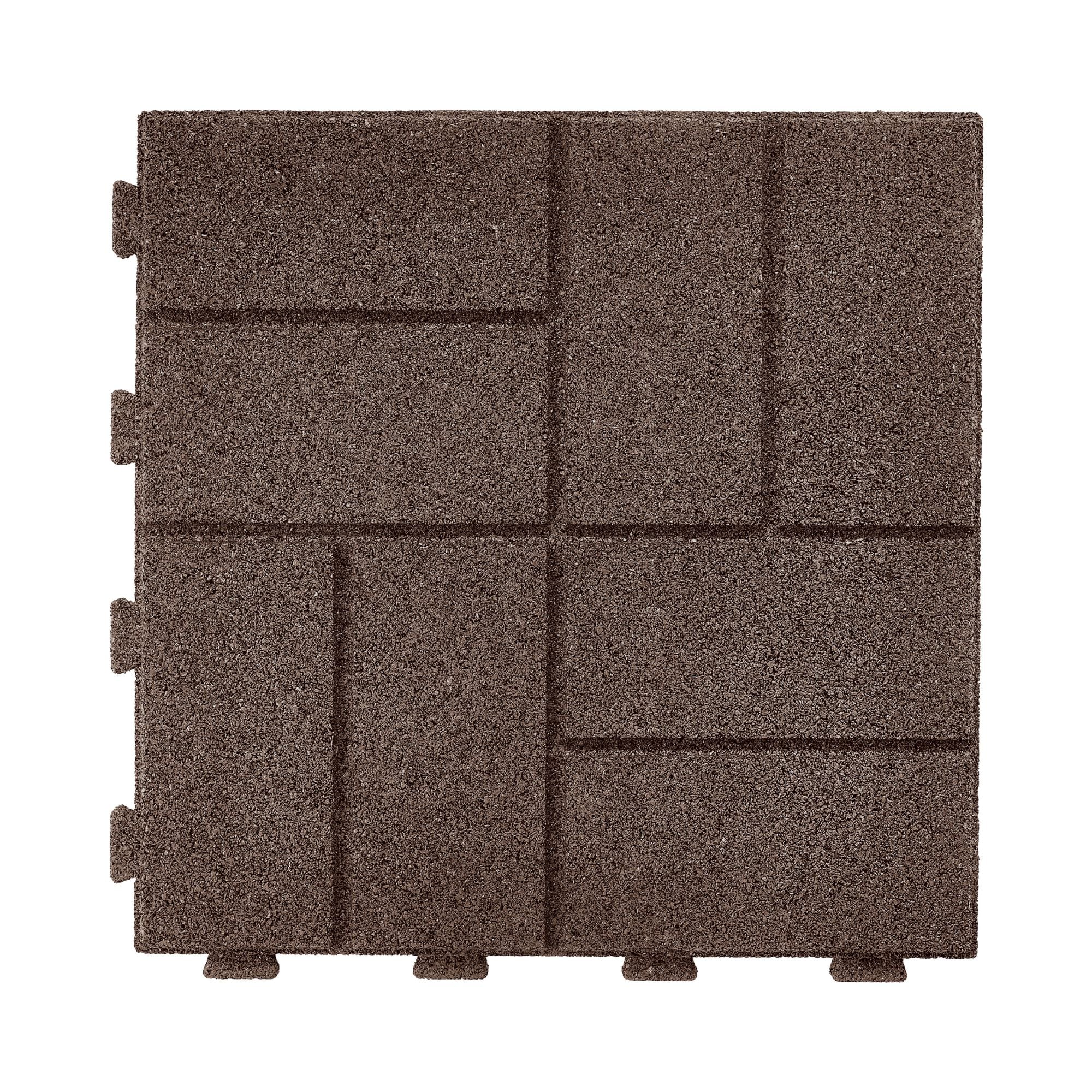 GroundSmart GSPV16ILBN 16-in L x 16-in W x 0.5-in H Square Brown Rubber Paver