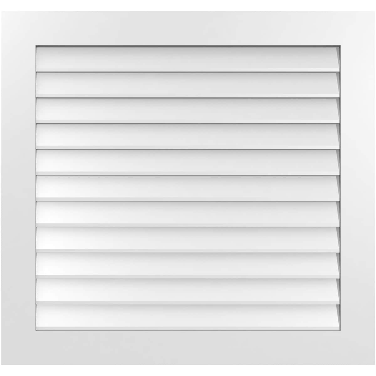 Ekena Millwork GVPVE38X3601SN 38-Inches x 36-Inches Off-white Rectangle PVC Gable Louver Vent