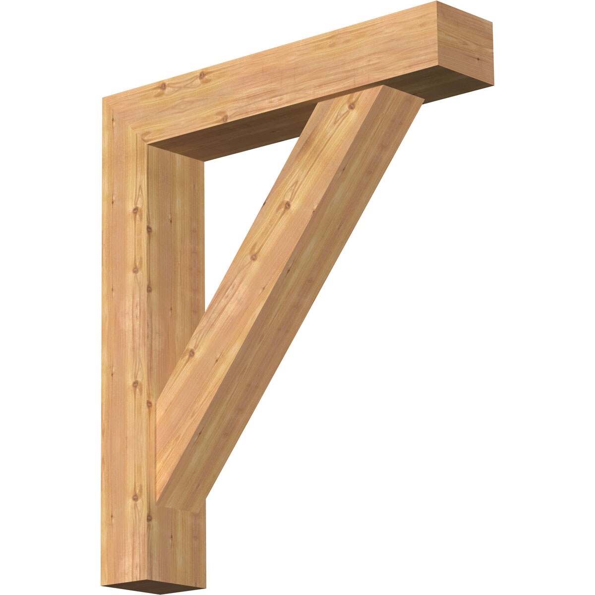 Ekena Millwork 1464900 Traditional Block Smooth Bracket with Offset Brace 7-1/2-in x 38-in x 44-in Western red cedar Brown Wood Standard bracket