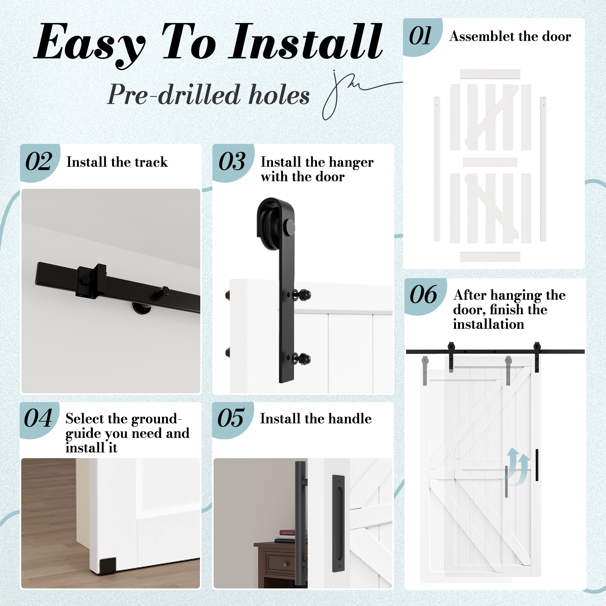 JUJUBON IN-BDBD1-K-WH-48 Barn-Doors - View #8