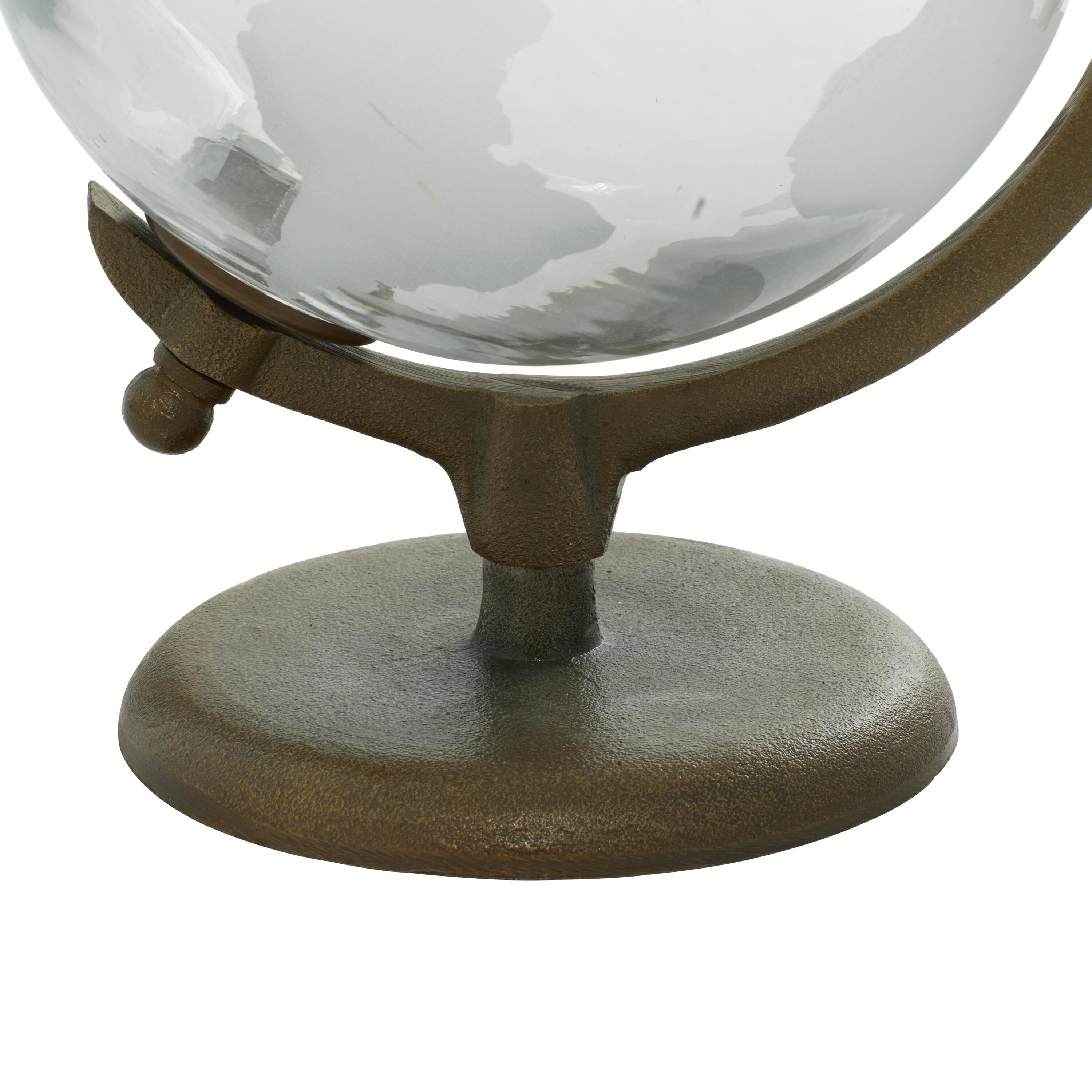 Sleek Concrete & Glass Globe with Aluminum Stand, 12" White