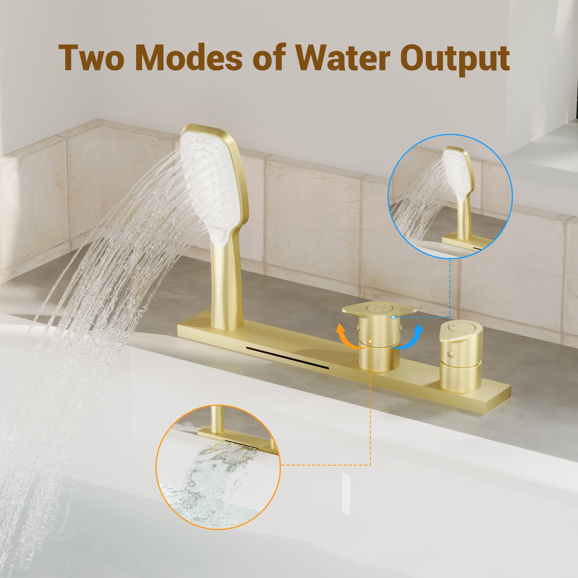 CASAINC CA-I4343-BG Roman-Tub-Faucets - View #3