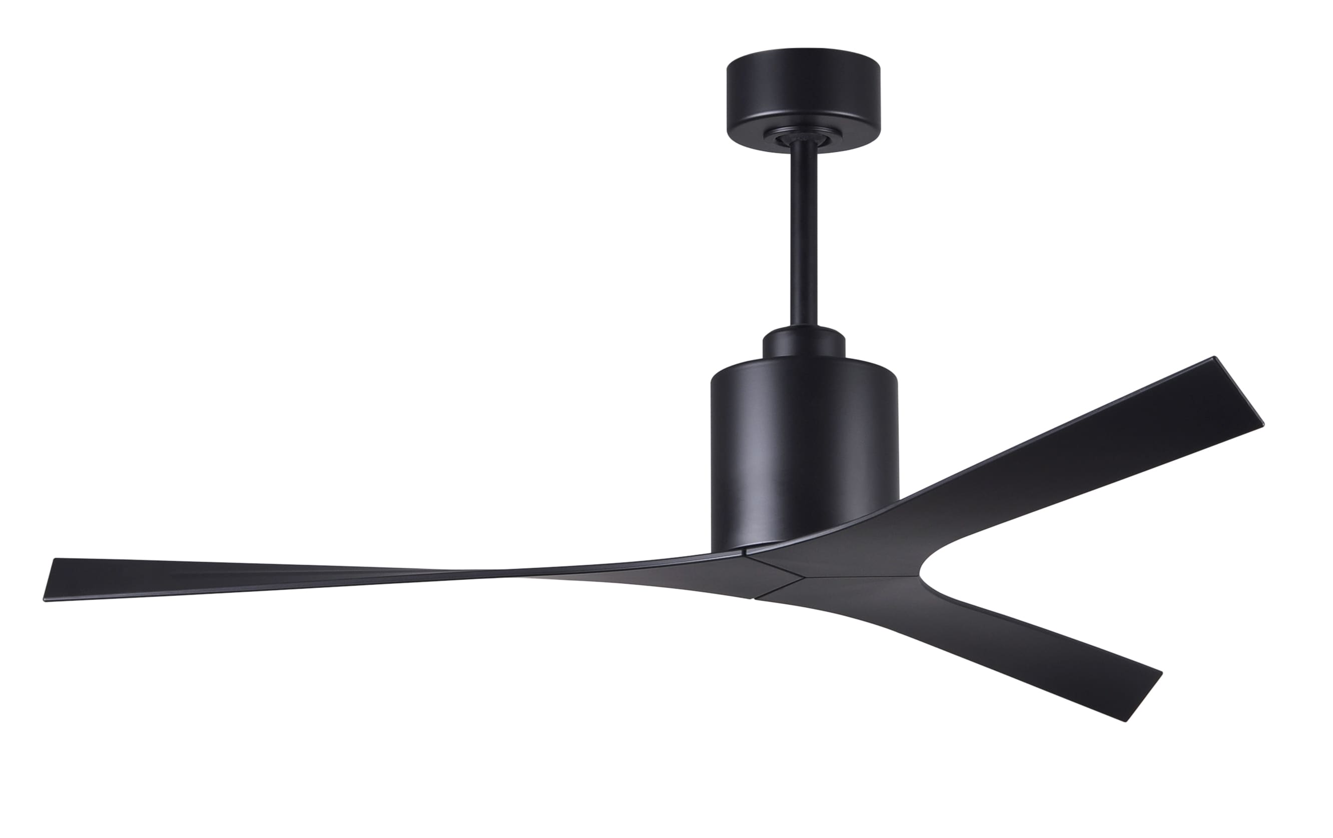 Matthews Fan Company MK-BK-BK Molly 56-in Outdoor Matte Black with Matte Black Blades Ceiling Fan Without Light - Remote Included ( 3 -Blade )