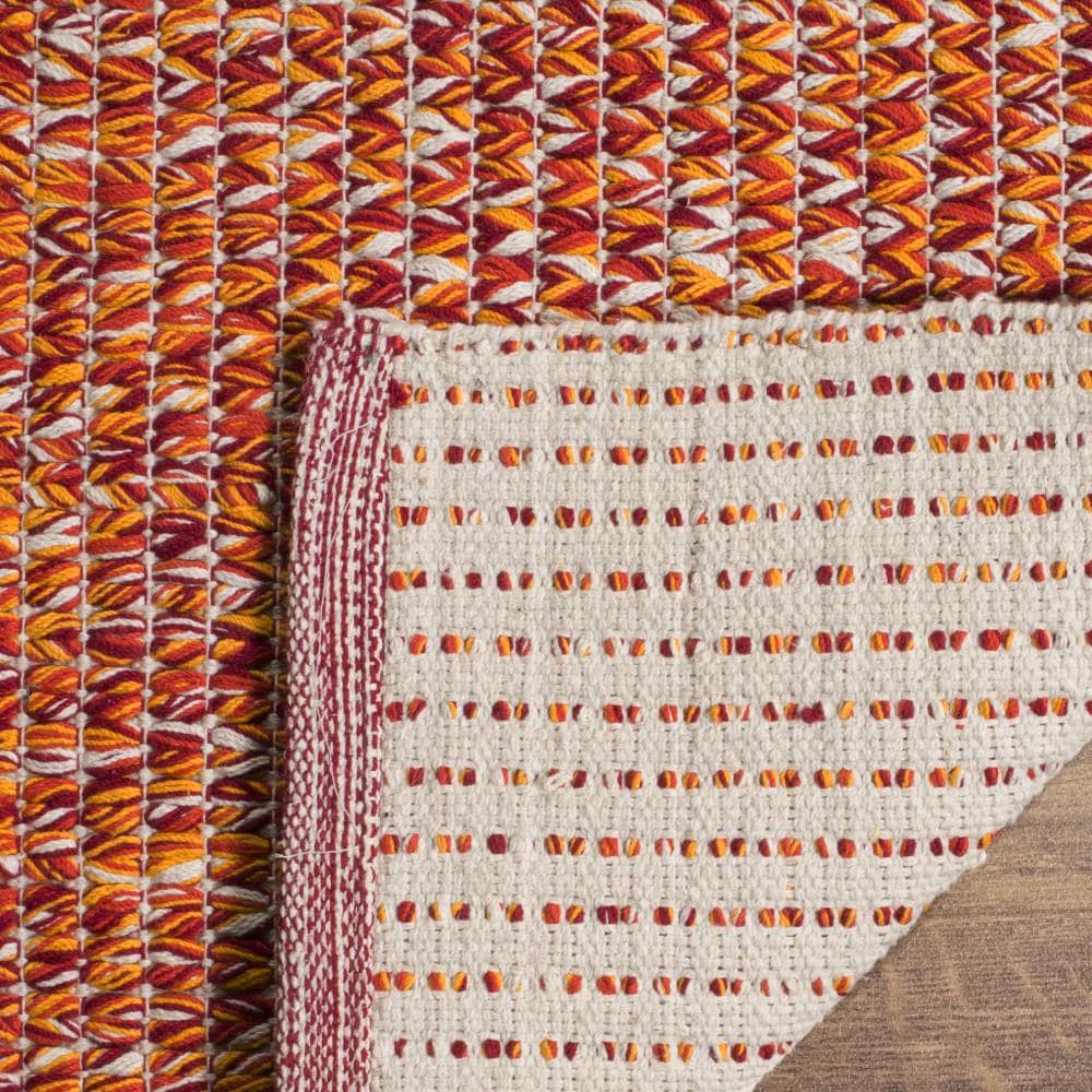 Coastal Charm Orange Wool-Viscose 6' x 9' Hand-Woven Area Rug