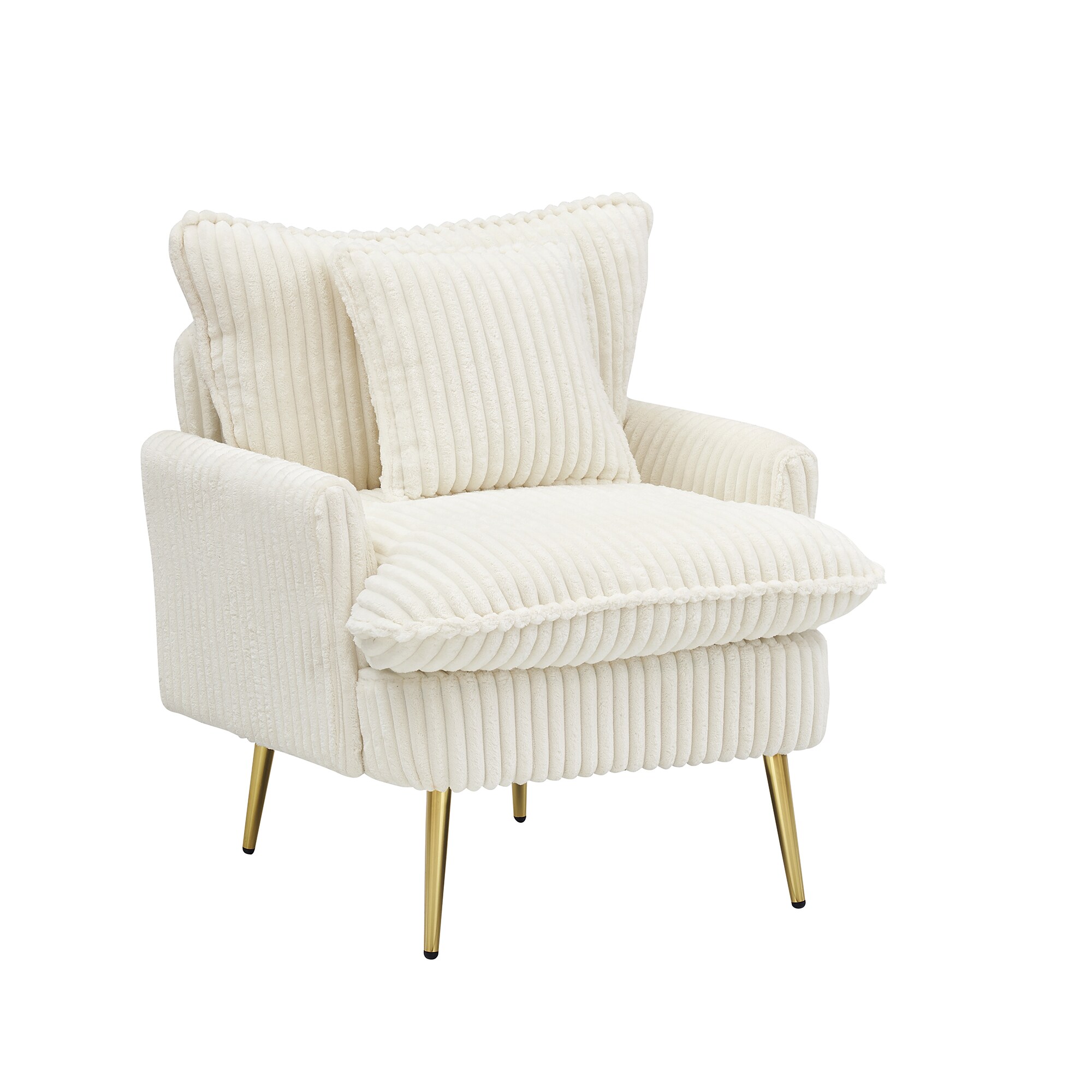 Bybafun YA6100018 Casual Beige Corduroy Accent Chair