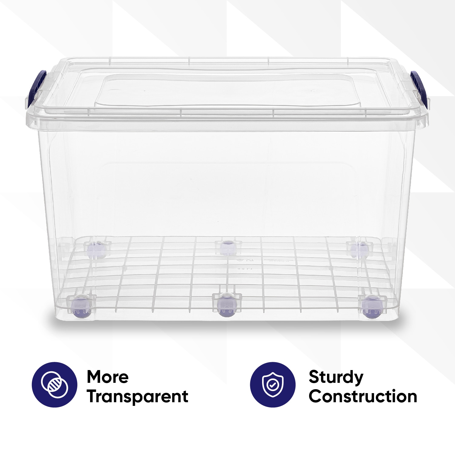 Superio Clear Storage Bins with Lids and Wheels- Large Storage Containers  With Wheels, Stackable Totes with Locking Latches (60 Quart, 4 Pack)