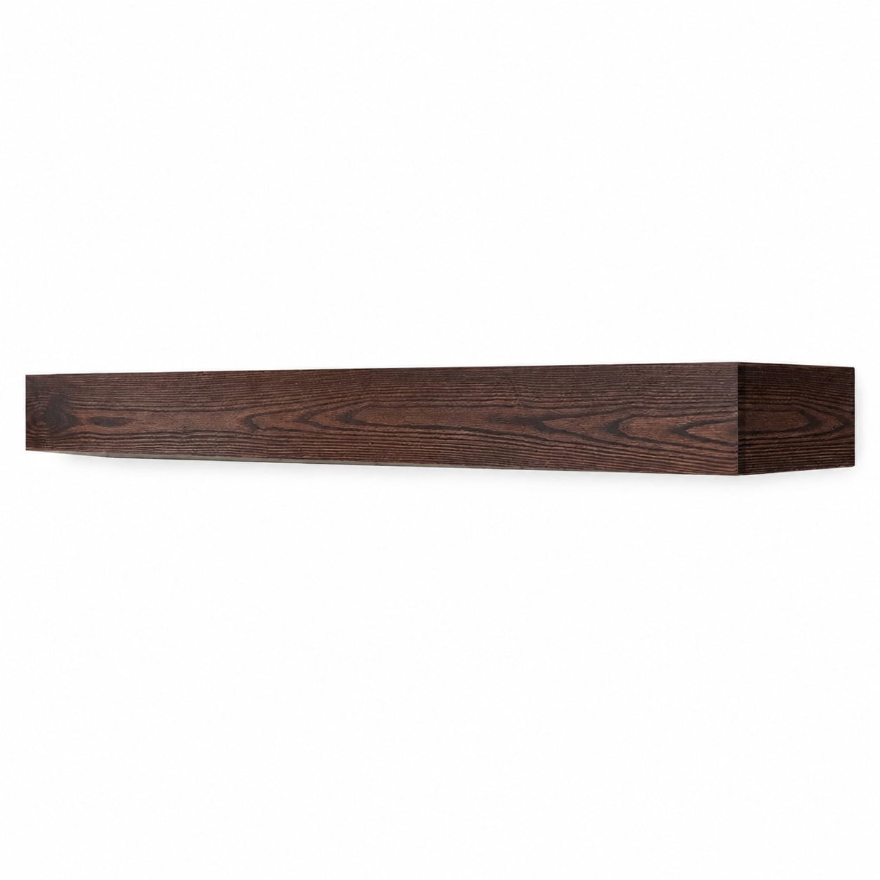 Aoibox  Rustic Elm Wood Fireplace Mantel Shelf Wall Mounted Floating Design Black Walnut Color 60 in