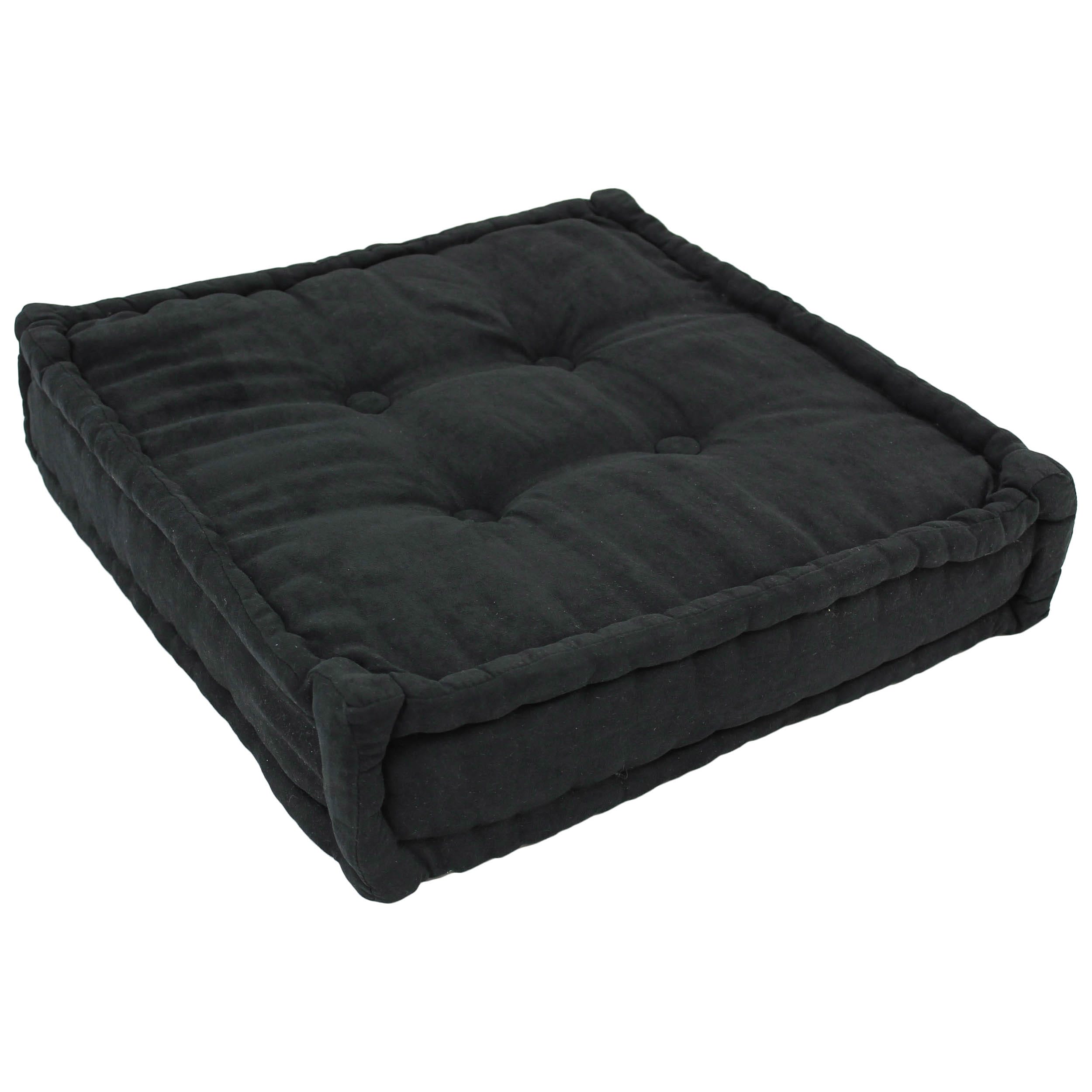 Blazing Needles 20-SQ-MS-BK 2 -Piece 20-in x 20-in Black Square Indoor Decorative Pillow