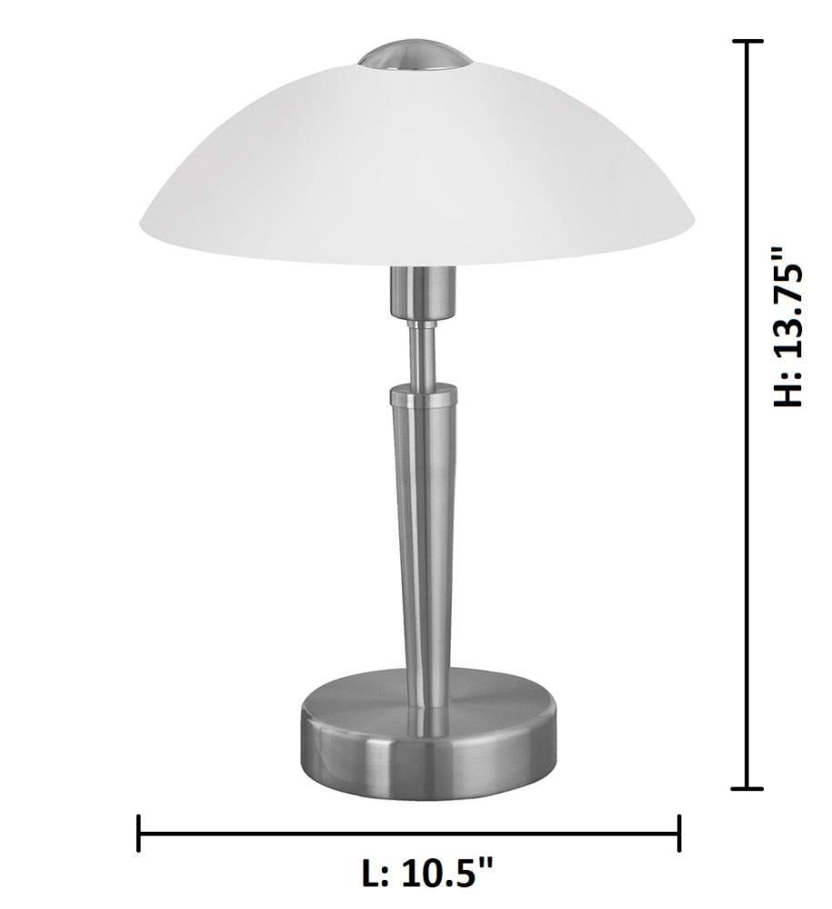EGLO 13.75-in Nickel Touch Table Lamp Glass Shade the Table Lamps department at