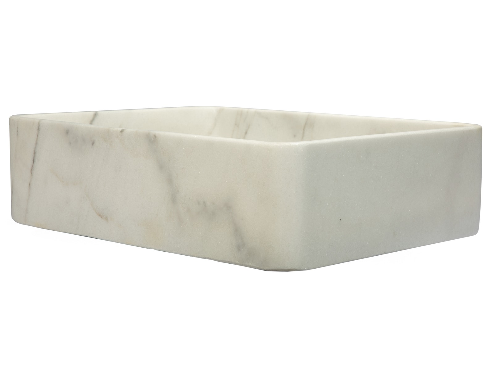 Guanxi White Marble Rectangular Vessel Bathroom Sink