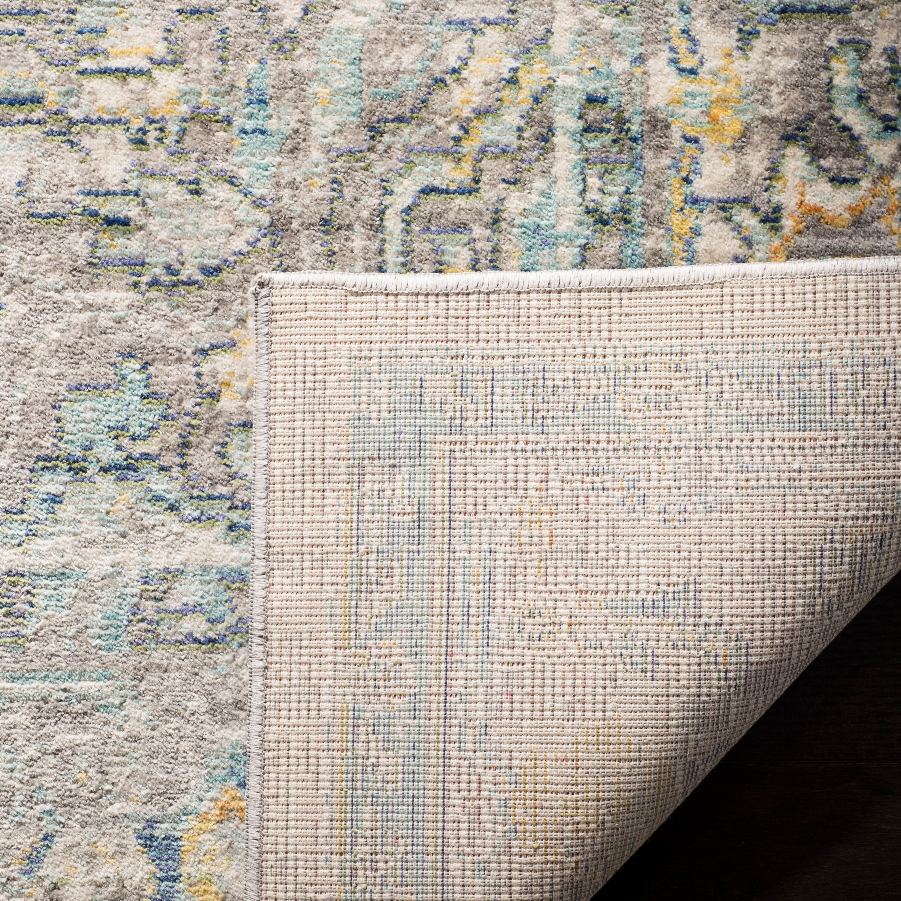 Gray Abstract Handmade Reversible 6' x 9' Synthetic Area Rug