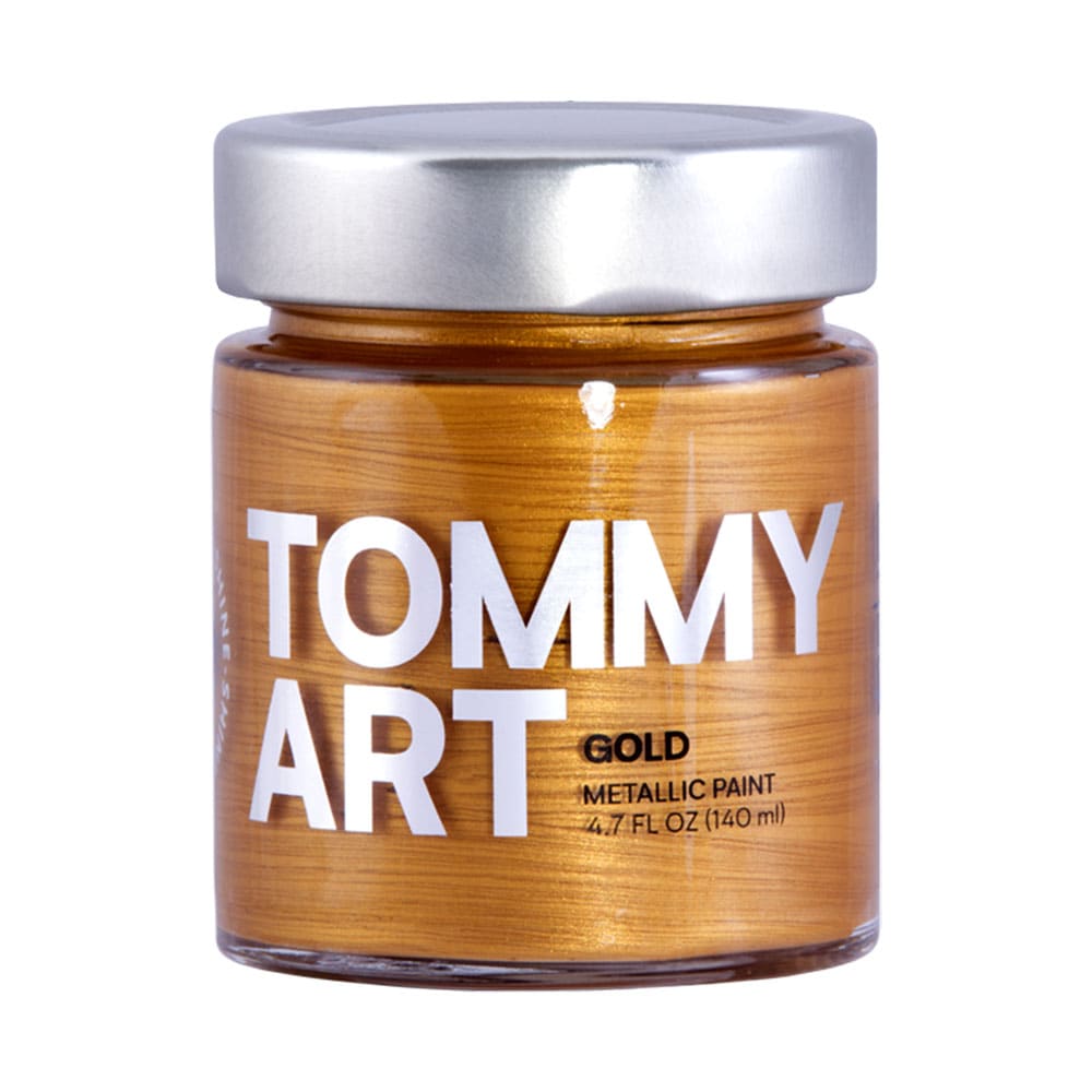 Tommy Art MT030-140 Water-based Pre-tinted Low Odor Shine- Gold Metallic Paint 140ml Paint (4-oz)
