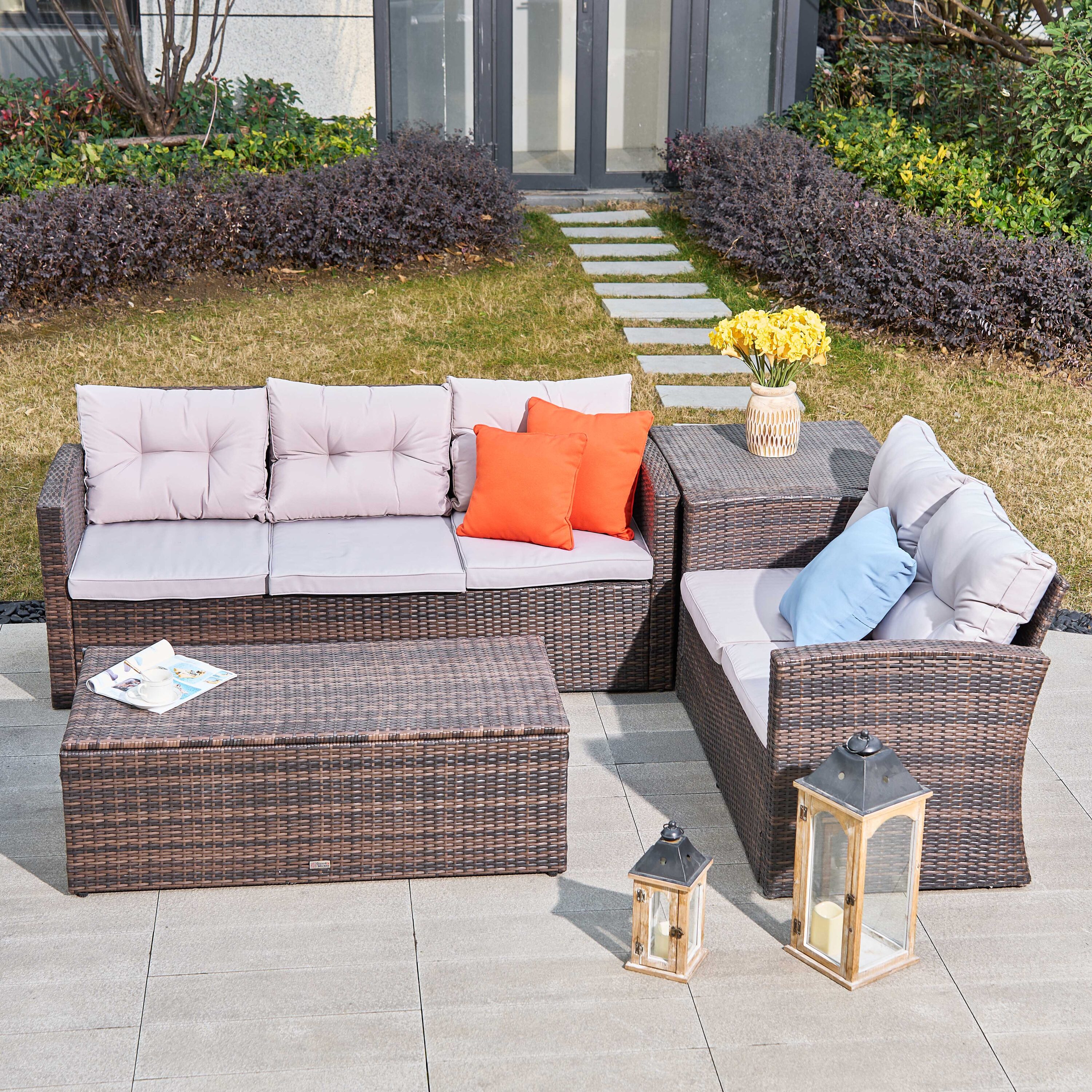 Moda Furnishings CMAS-1503-BR Patio-Conversation-Sets - View #5