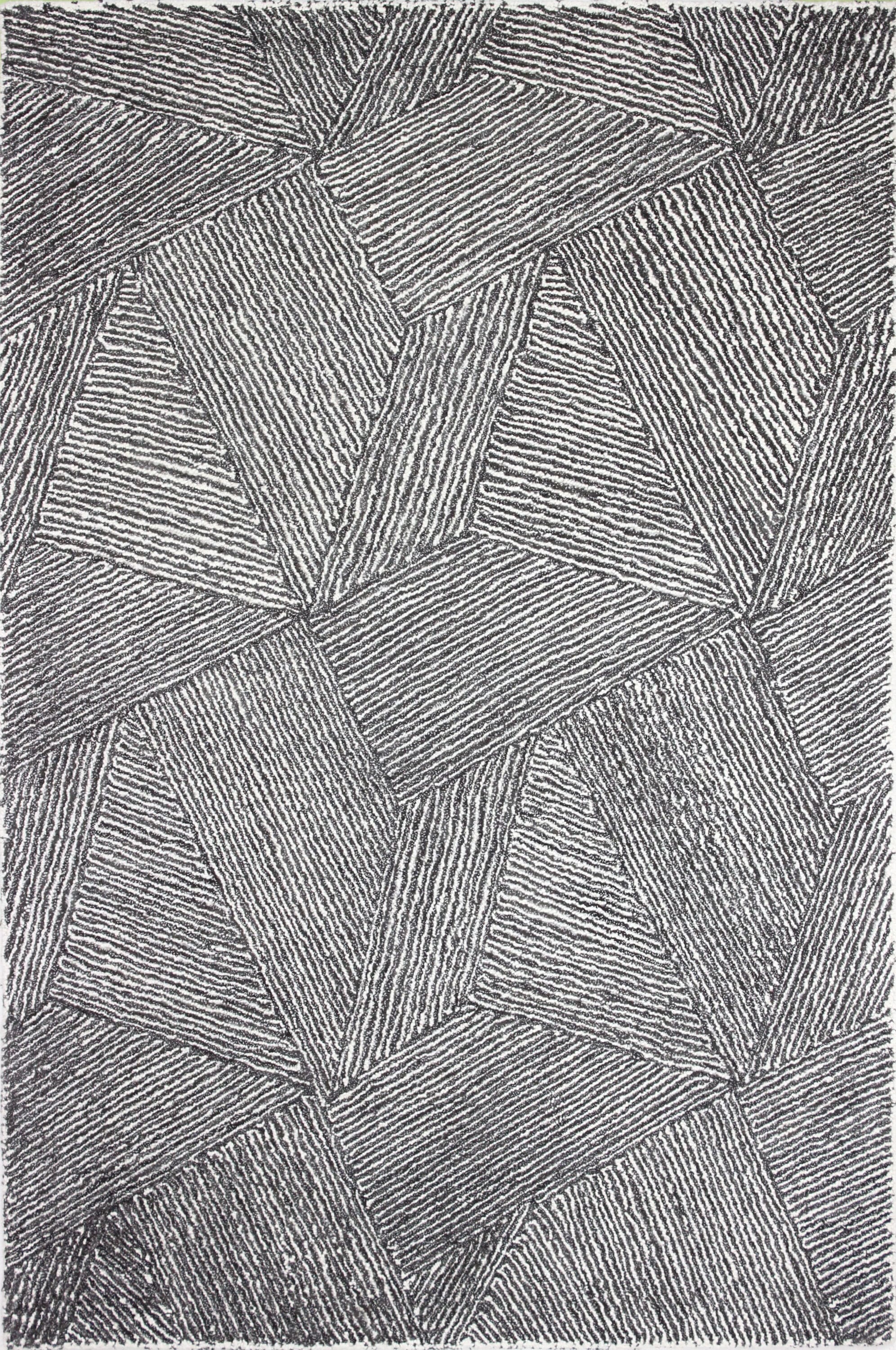 Bashian 649652295398 5 X 8 (ft) Wool Charcoal Indoor Geometric Moroccan Area Rug