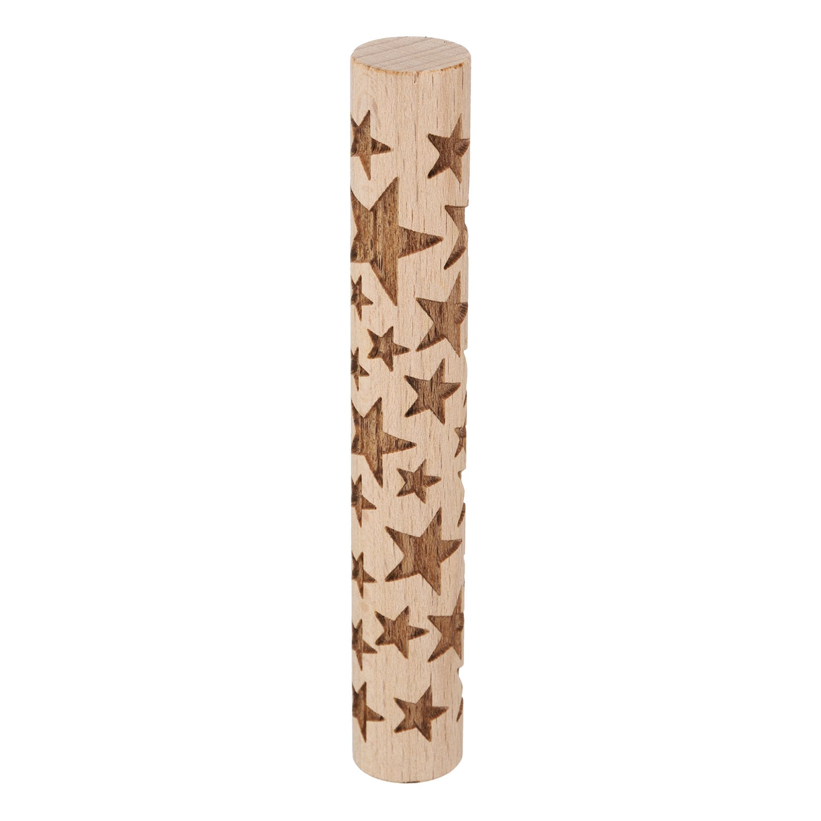 Harfington Wood Clay Roller 4inch Star Pattern Rolling Pins Wood Rollers Pottery Tools Wood Grain Texture Rollers for Clay Baking Dough Playdough DIY #S26042700UX8678