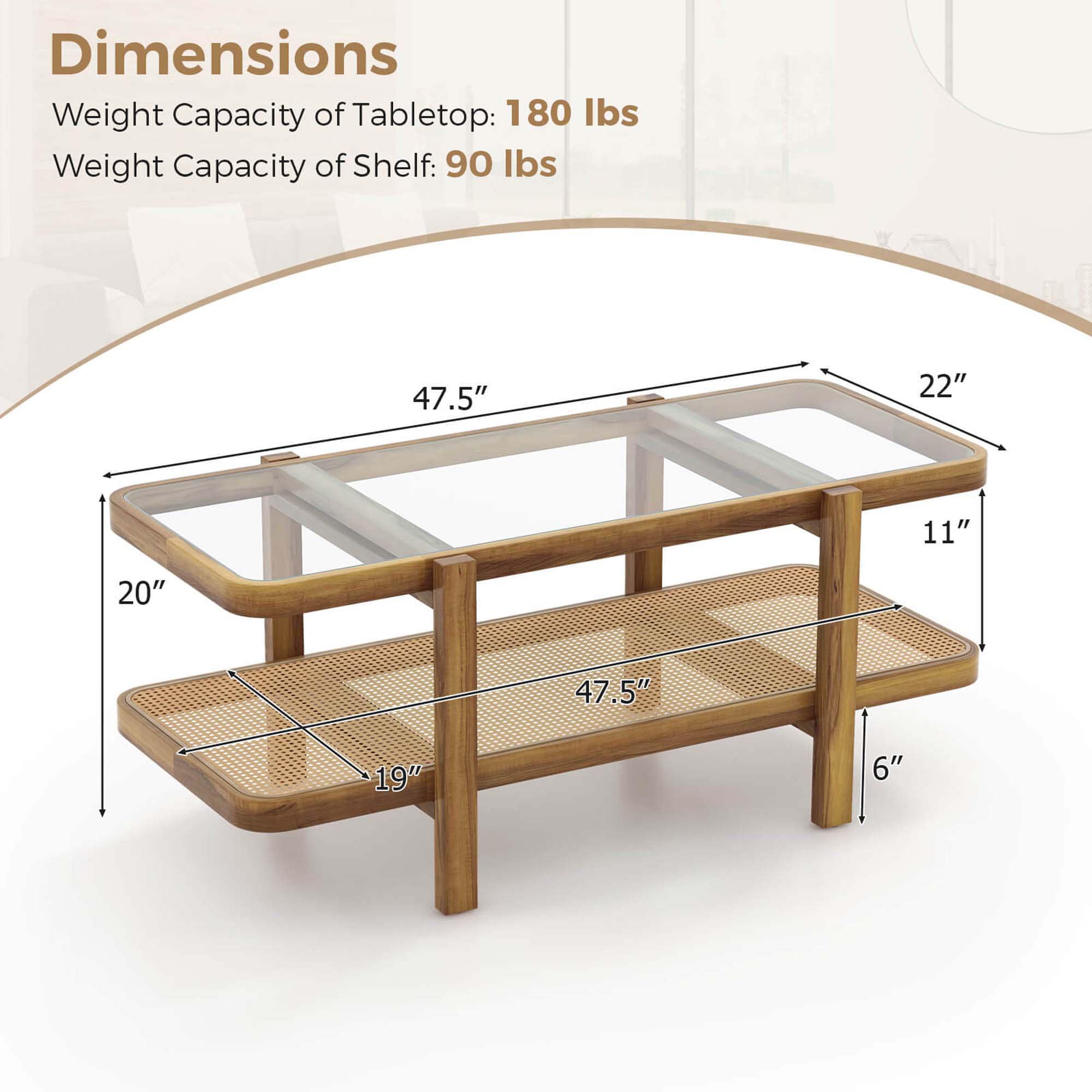 Costway HCST04755 Coffee-Tables - View #2