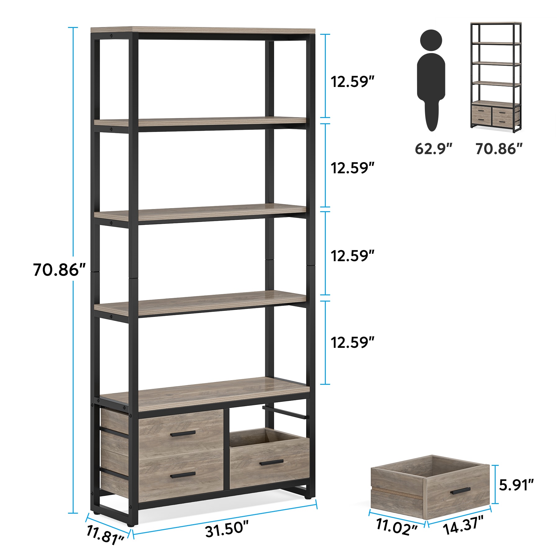 Tribesigns HOGA-JW0426 bookcases - View #9