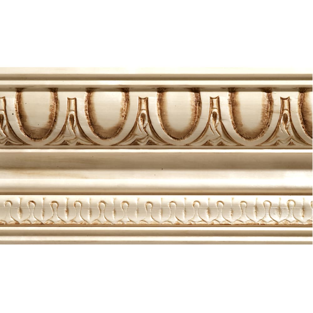 Clancy Andet Fellow Ornamental Mouldings 4-in x 8-ft White Hardwood Finished Egg and Dart Crown  Moulding at Lowes.com