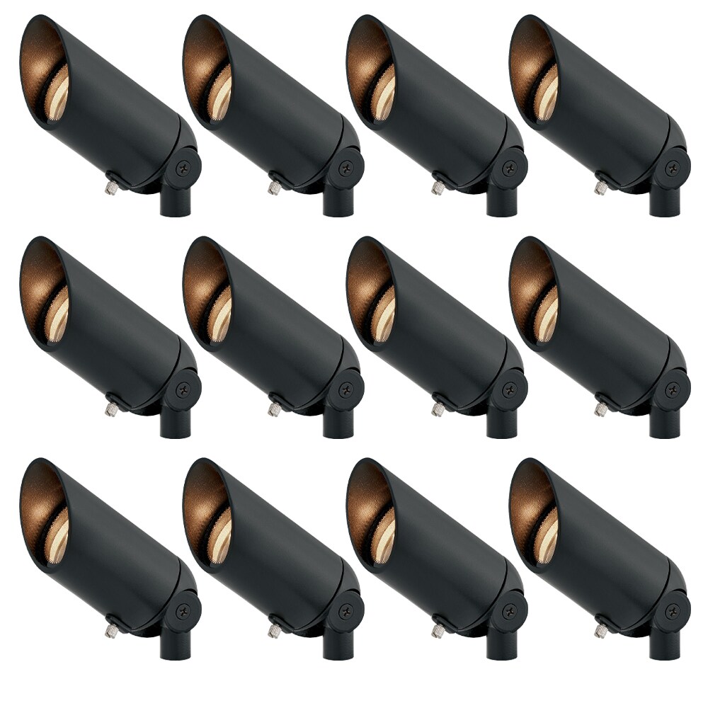 Satin Black Low Voltage Aluminum Landscape Spotlights