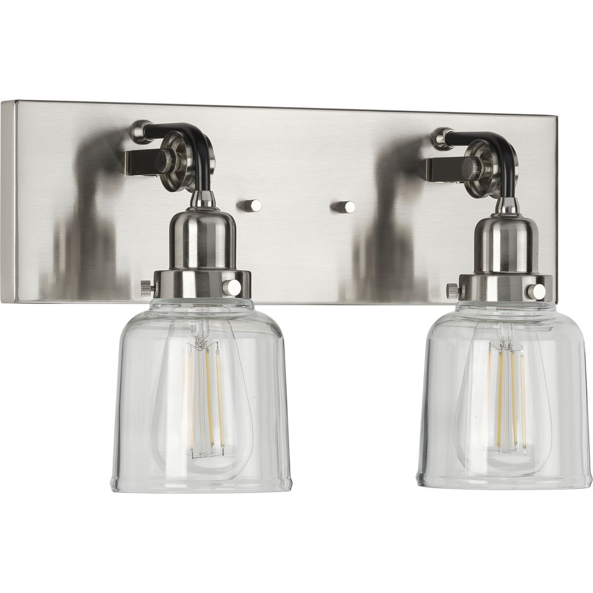 Progress Lighting P300227-009 Rushton 16-in 2 -Light Brushed Nickel Farmhouse Vanity light